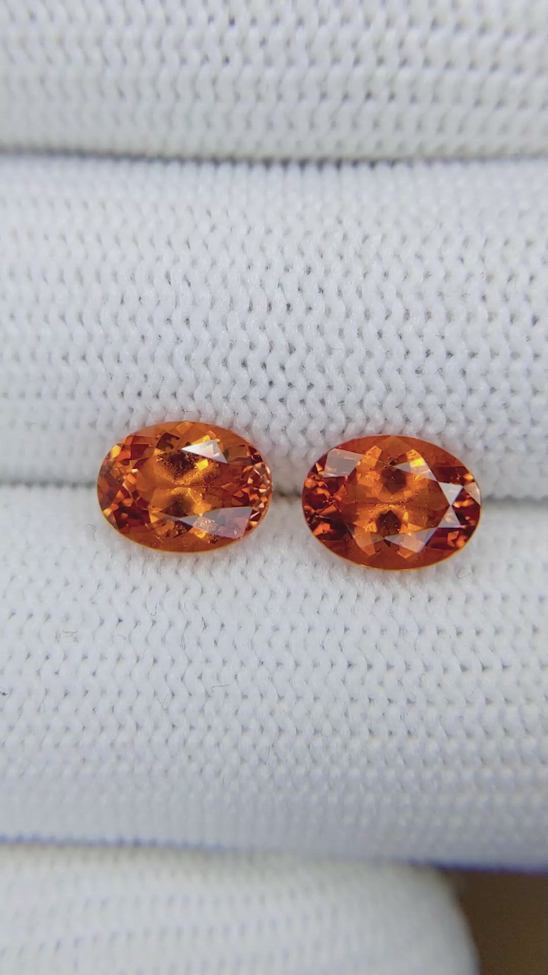 4.03 Ct.Tw.Total Carat Weight Spessartite Garnet Pair from Ceylon (Sri Lanka) Size Video