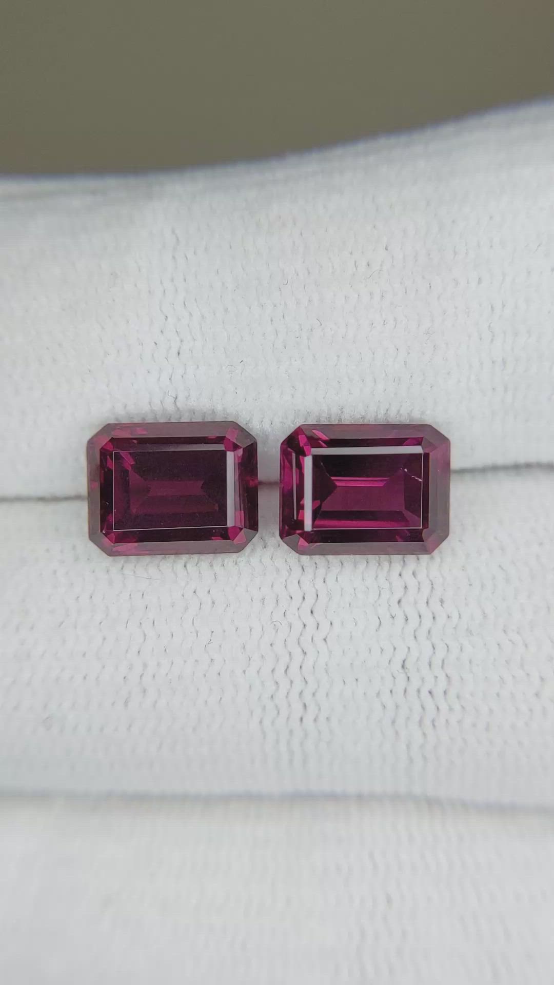 6.80&nbsp;Ct.Tw.Total Carat Weight Rubellite Tourmaline Pair from Brazil Size Video