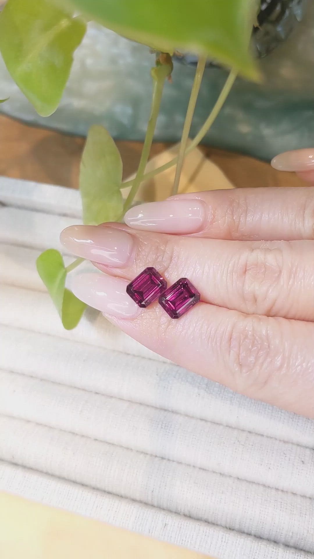 6.80&nbsp;Ct.Tw.Total Carat Weight Rubellite Tourmaline Pair from Brazil Size Video