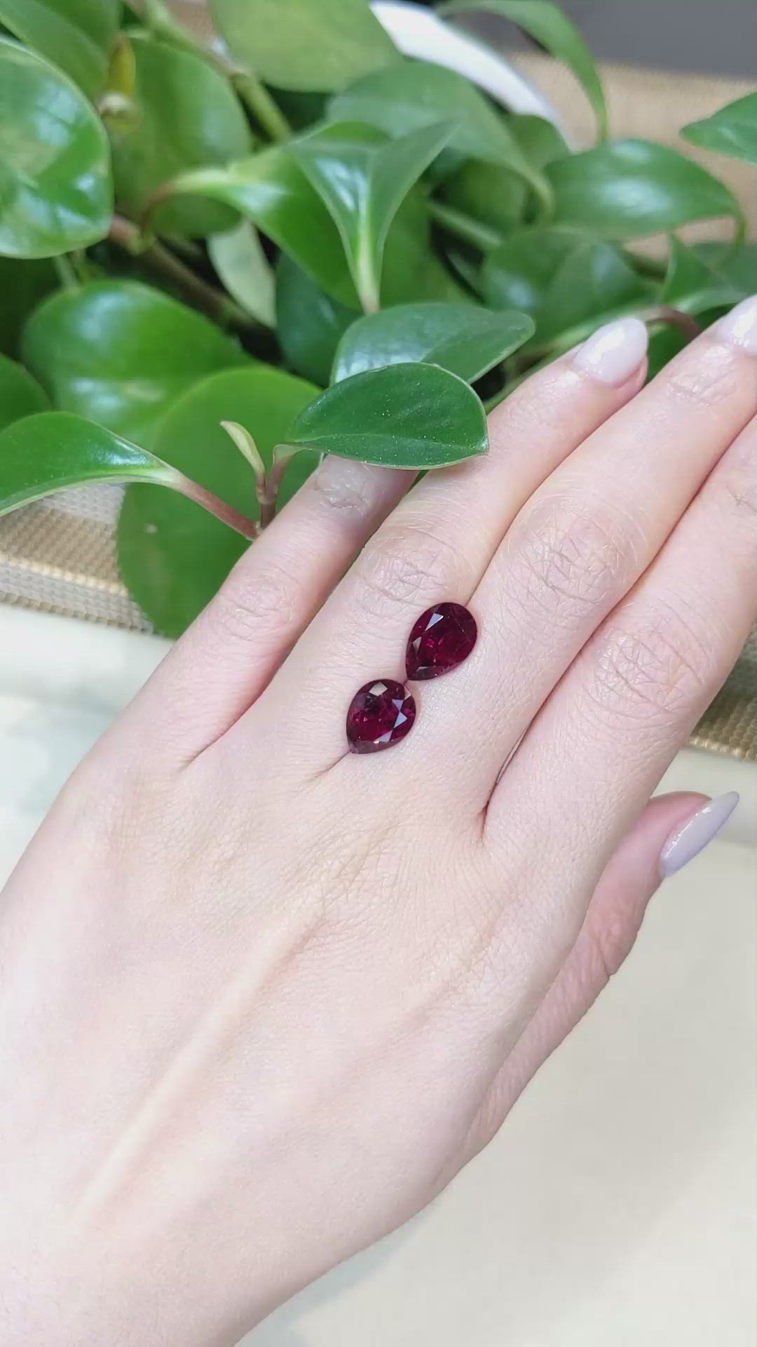 5.38&nbsp;Ct.Tw.Total Carat Weight Rubellite Tourmaline Pair from Brazil Size Video