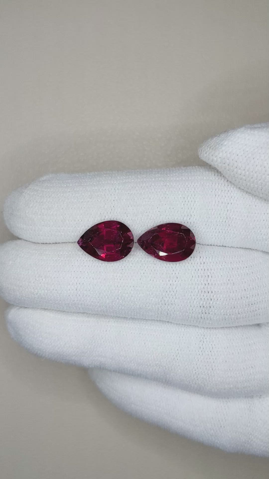 5.38&nbsp;Ct.Tw.Total Carat Weight Rubellite Tourmaline Pair from Brazil Size Video