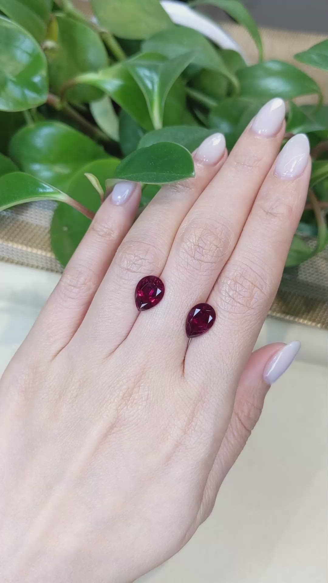 5.38&nbsp;Ct.Tw.Total Carat Weight Rubellite Tourmaline Pair from Brazil Size Video