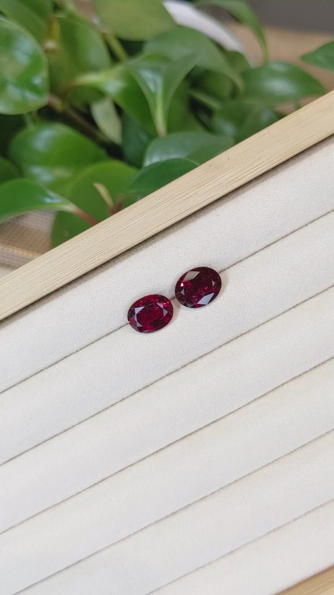 6.71&nbsp;Ct.Tw.Total Carat Weight Rubellite Tourmaline Pair from Brazil Size Video