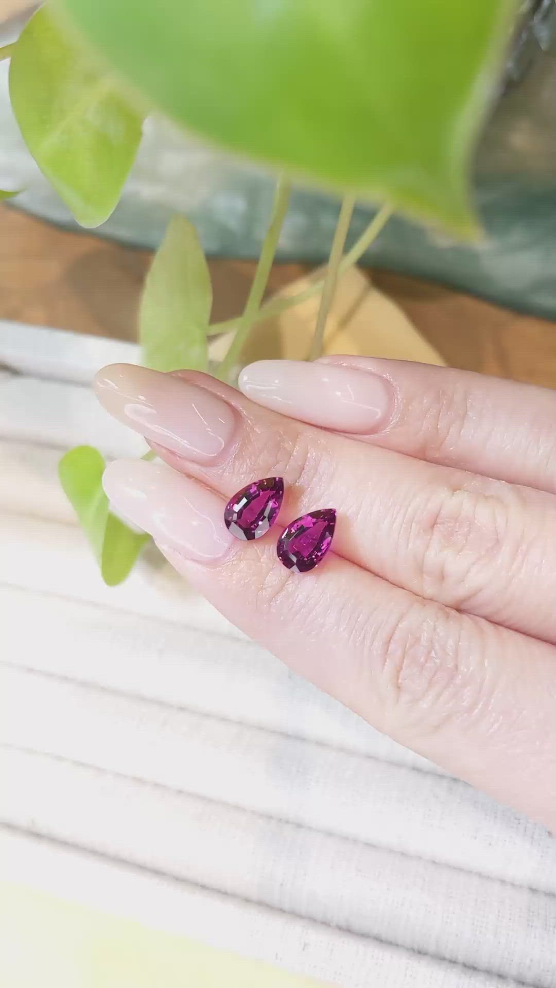 3.75&nbsp;Ct.Tw.Total Carat Weight Rubellite Tourmaline Pair from Brazil Size Video