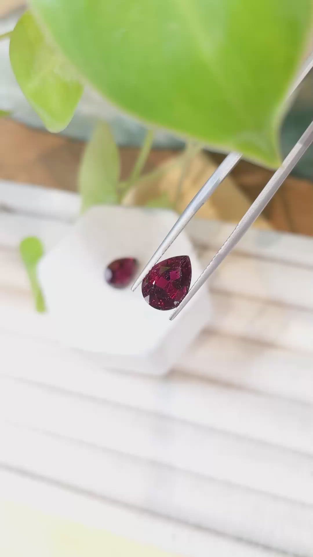 5.47&nbsp;Ct.Tw.Total Carat Weight Rubellite Tourmaline Pair from Brazil Size Video