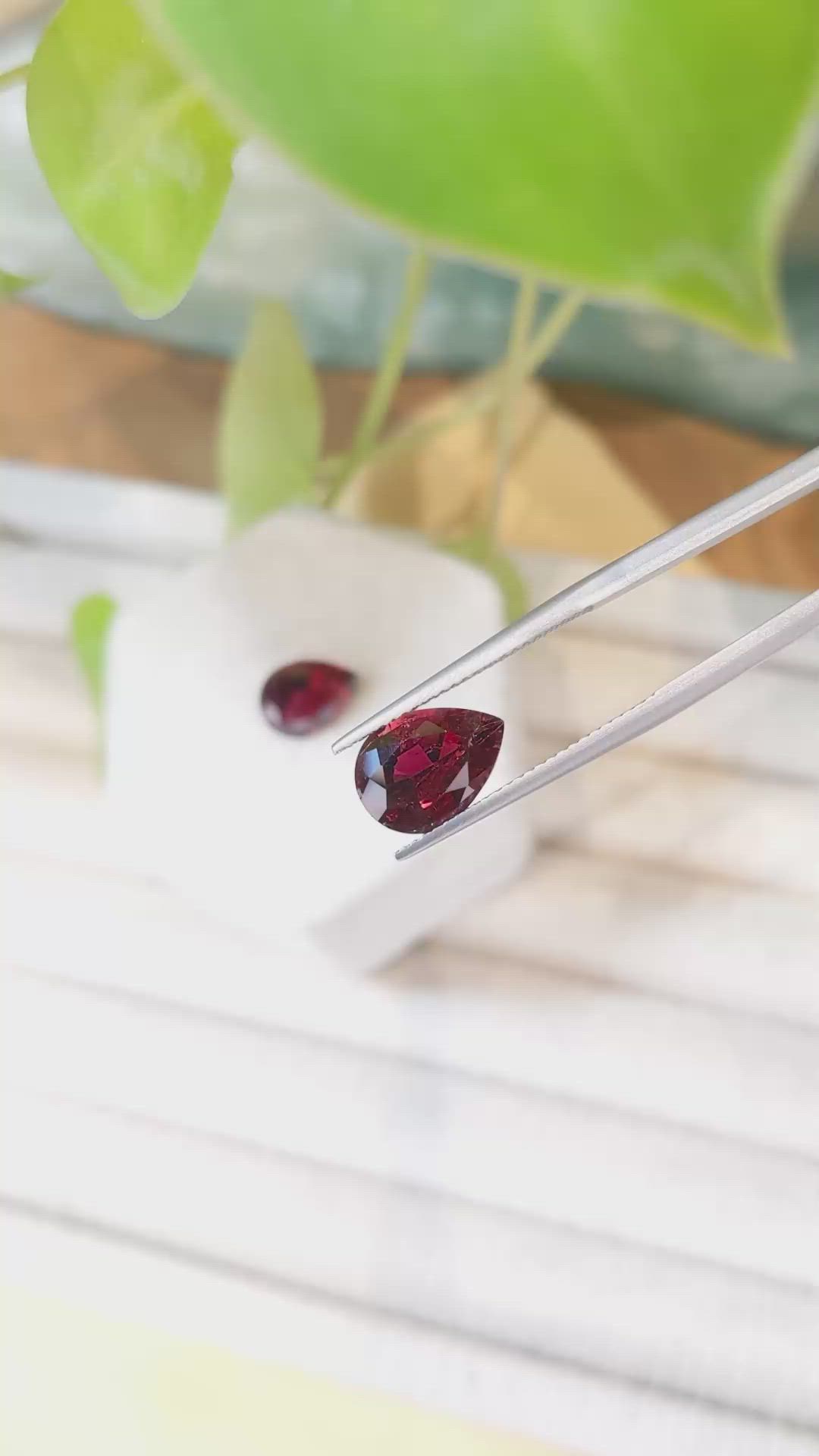 5.47&nbsp;Ct.Tw.Total Carat Weight Rubellite Tourmaline Pair from Brazil Size Video