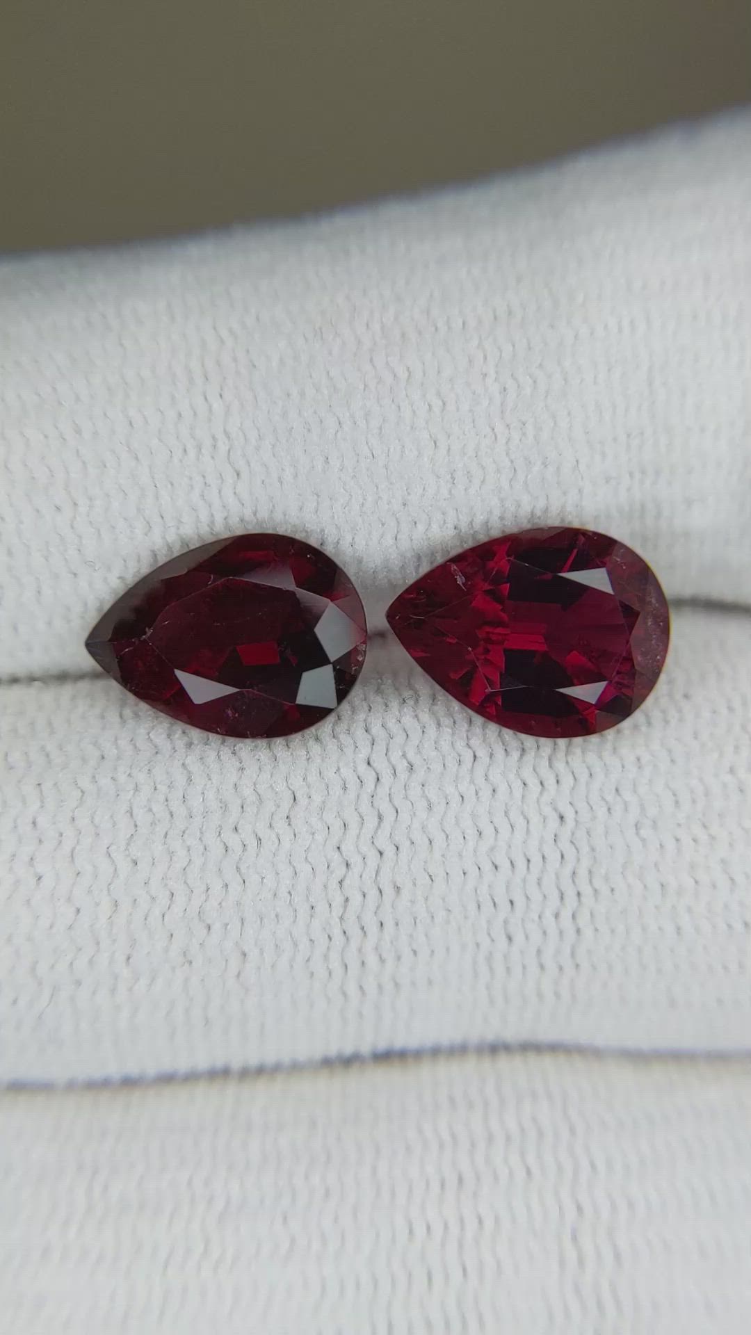 5.47&nbsp;Ct.Tw.Total Carat Weight Rubellite Tourmaline Pair from Brazil Size Video