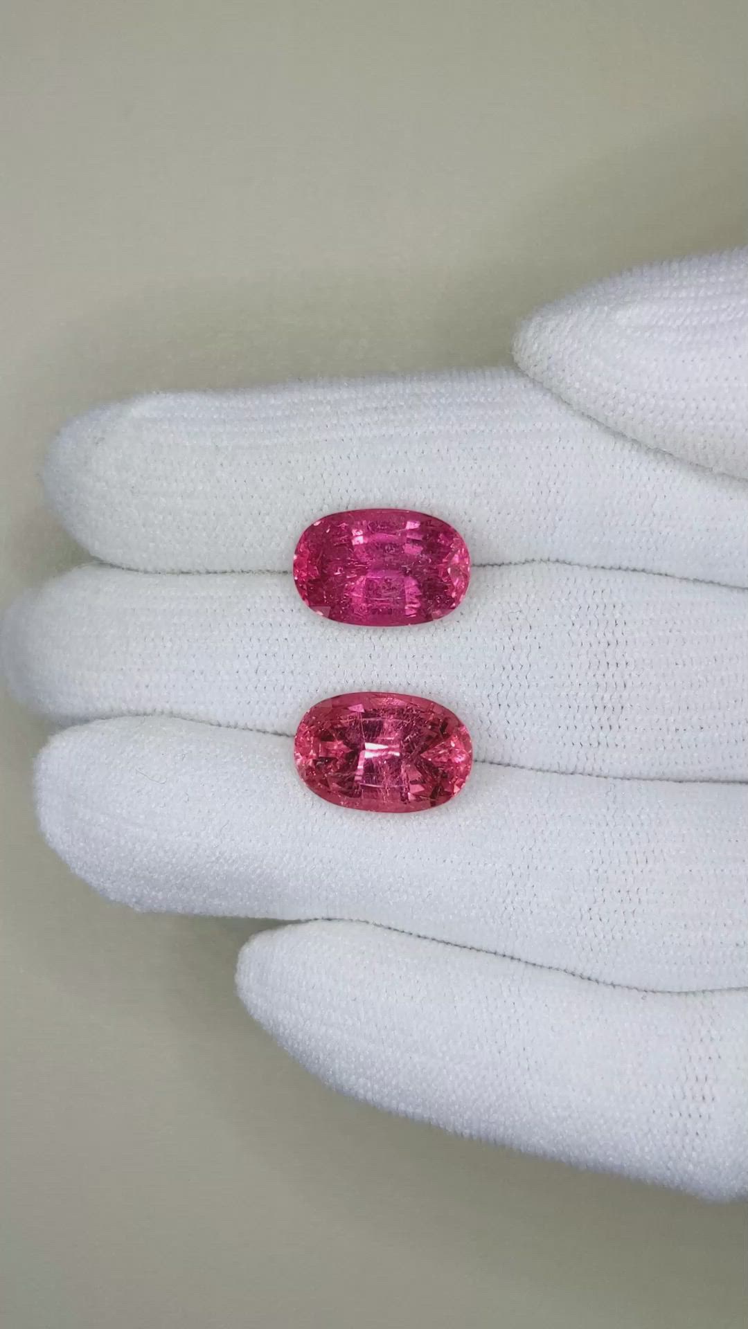 9.23&nbsp;Ct.Tw.Total Carat Weight Rubellite Tourmaline Pair from Brazil Size Video