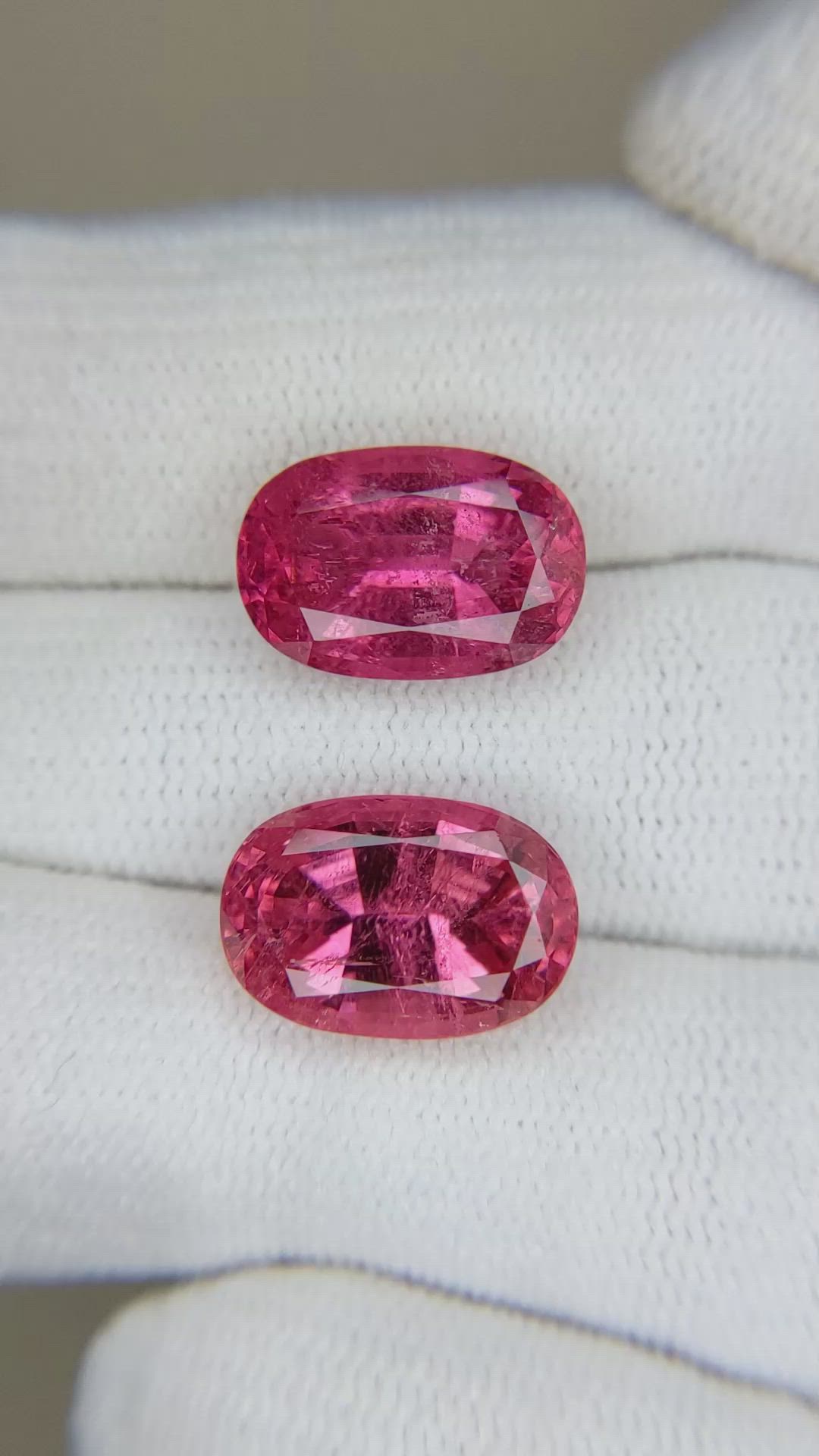 9.23&nbsp;Ct.Tw.Total Carat Weight Rubellite Tourmaline Pair from Brazil Size Video