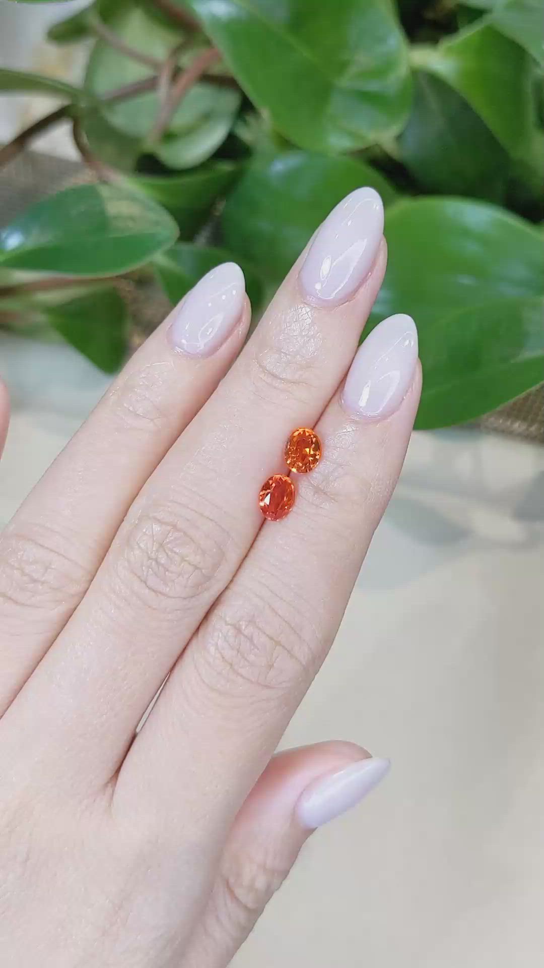 0.75 Ct.Tw.Total Carat Weight Opal Pair from Mexico Size Video