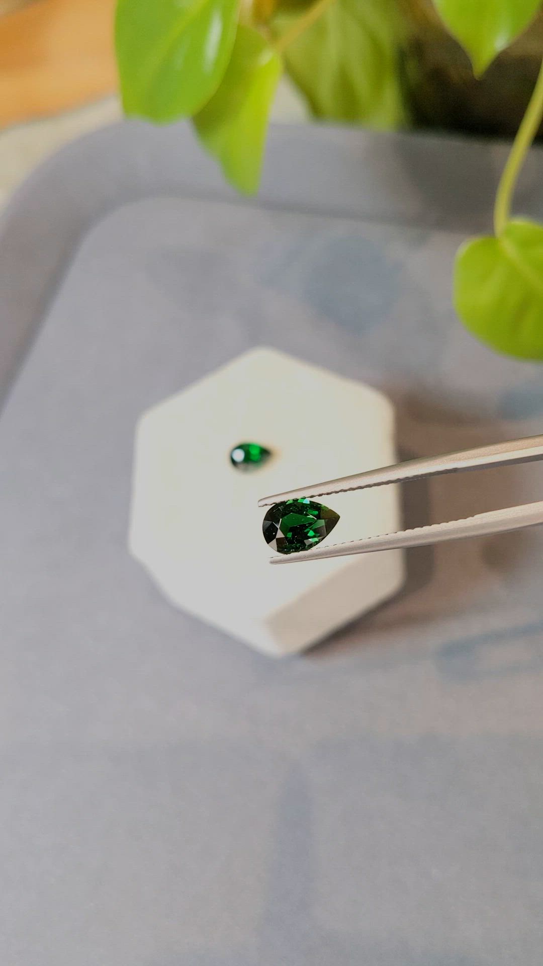 2.13&nbsp;Ct.Tw.Total Carat Weight Tsavorite Garnet Pair from Madagascar Size Video