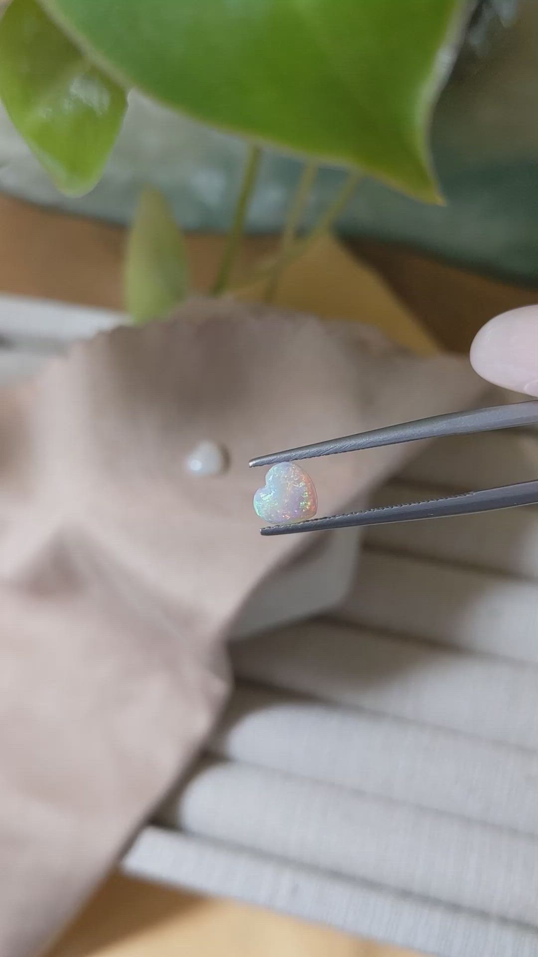 0.97&nbsp;Ct.Tw.Total Carat Weight Cabochon Opal Pair from Australia Size Video