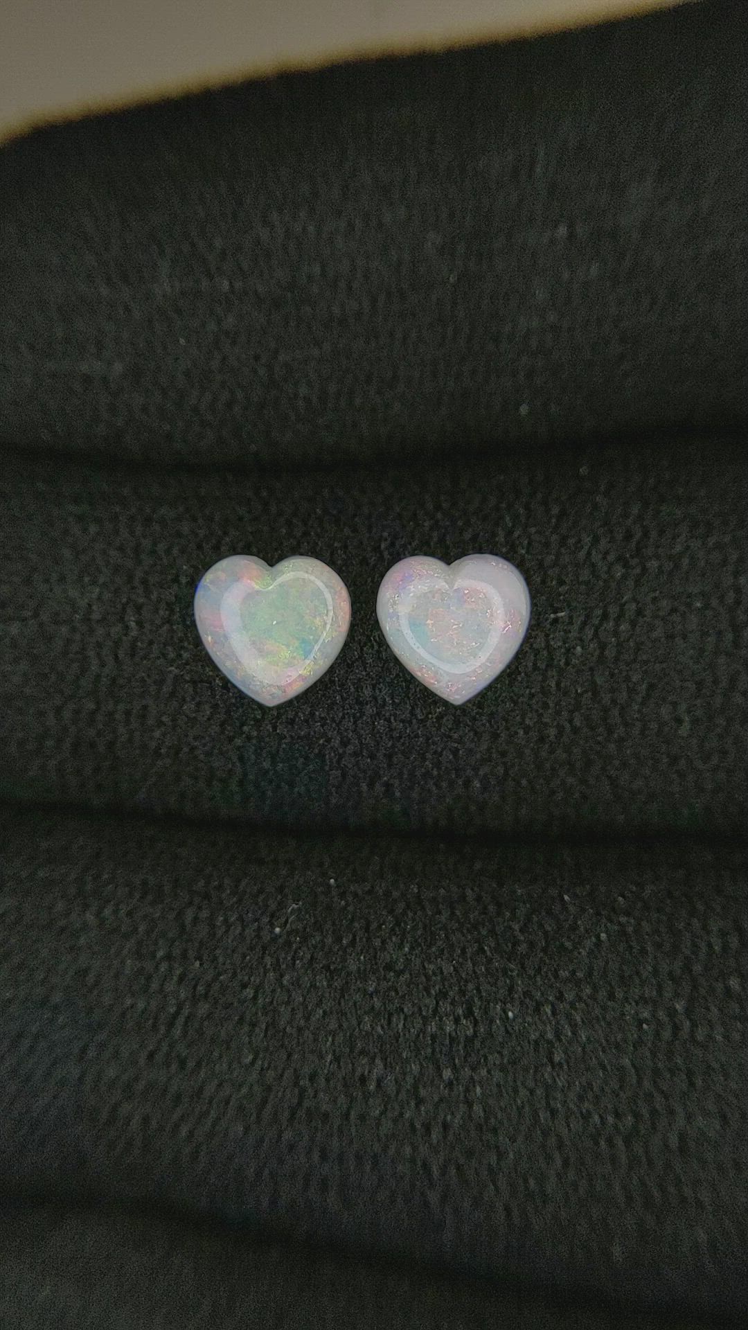 0.97&nbsp;Ct.Tw.Total Carat Weight Cabochon Opal Pair from Australia Size Video