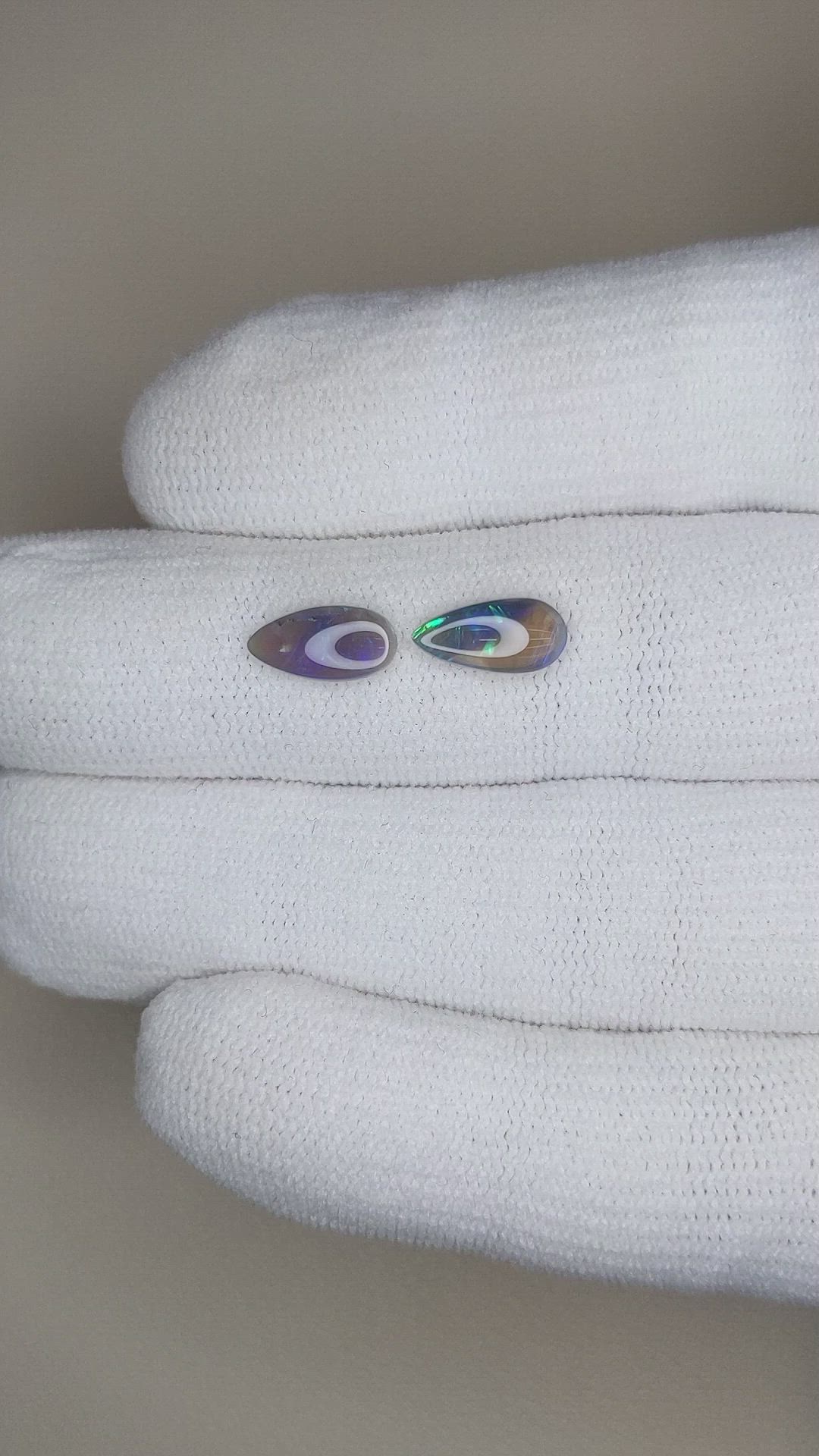 1.15&nbsp;Ct.Tw.Total Carat Weight Cabochon Opal Pair from Australia Size Video