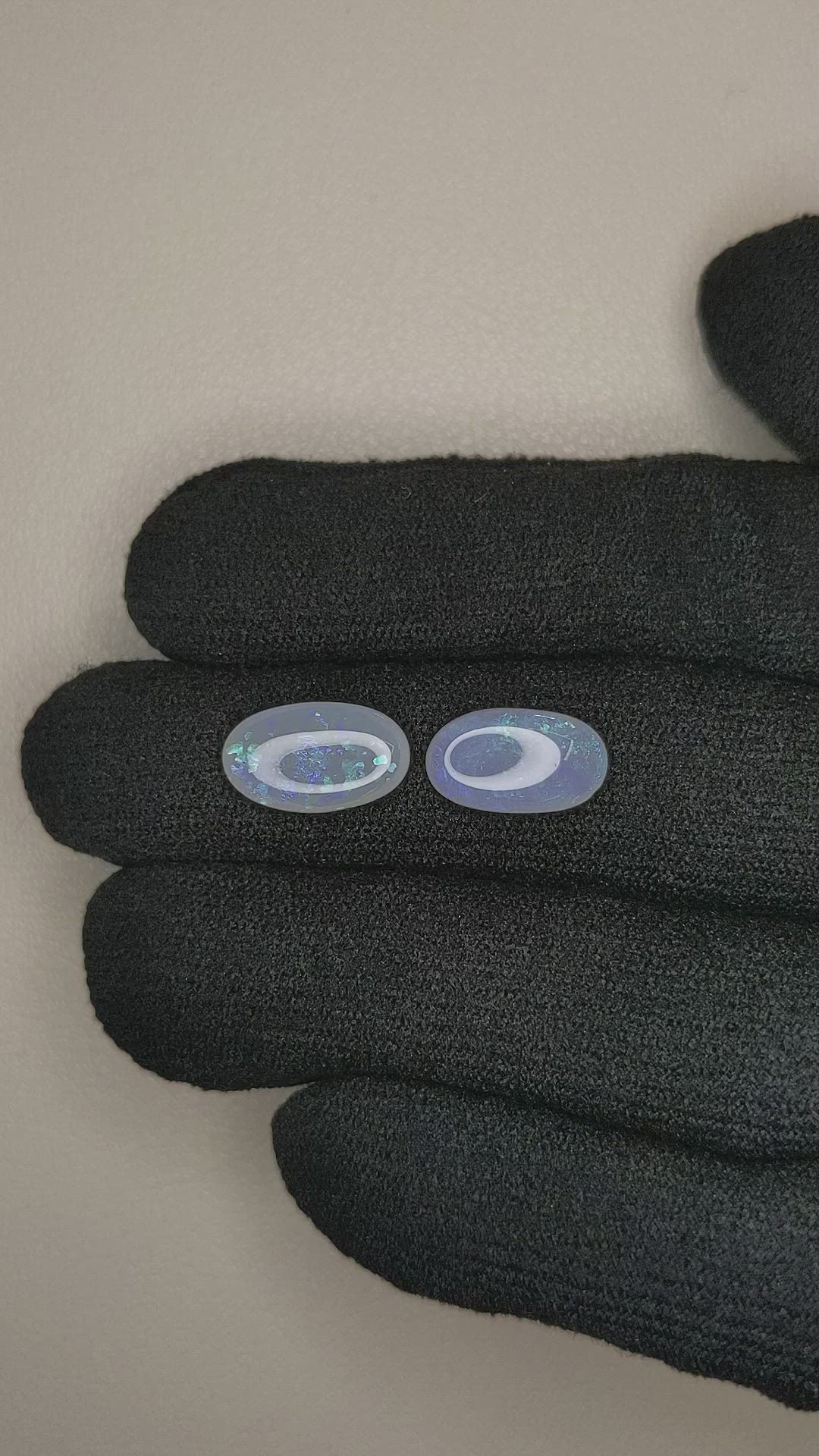 2.96&nbsp;Ct.Tw.Total Carat Weight Cabochon Opal Pair from Australia Size Video