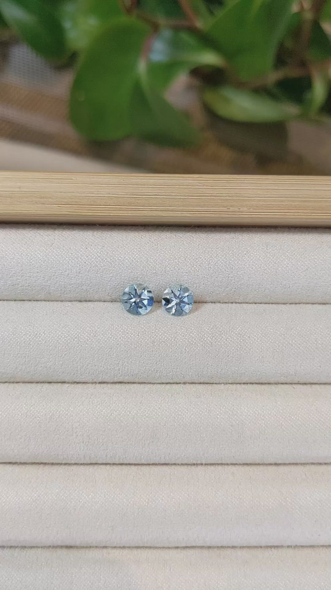 1.42&nbsp;Ct.Tw.Total Carat Weight Blue Aquamarine Pair from Brazil Size Video