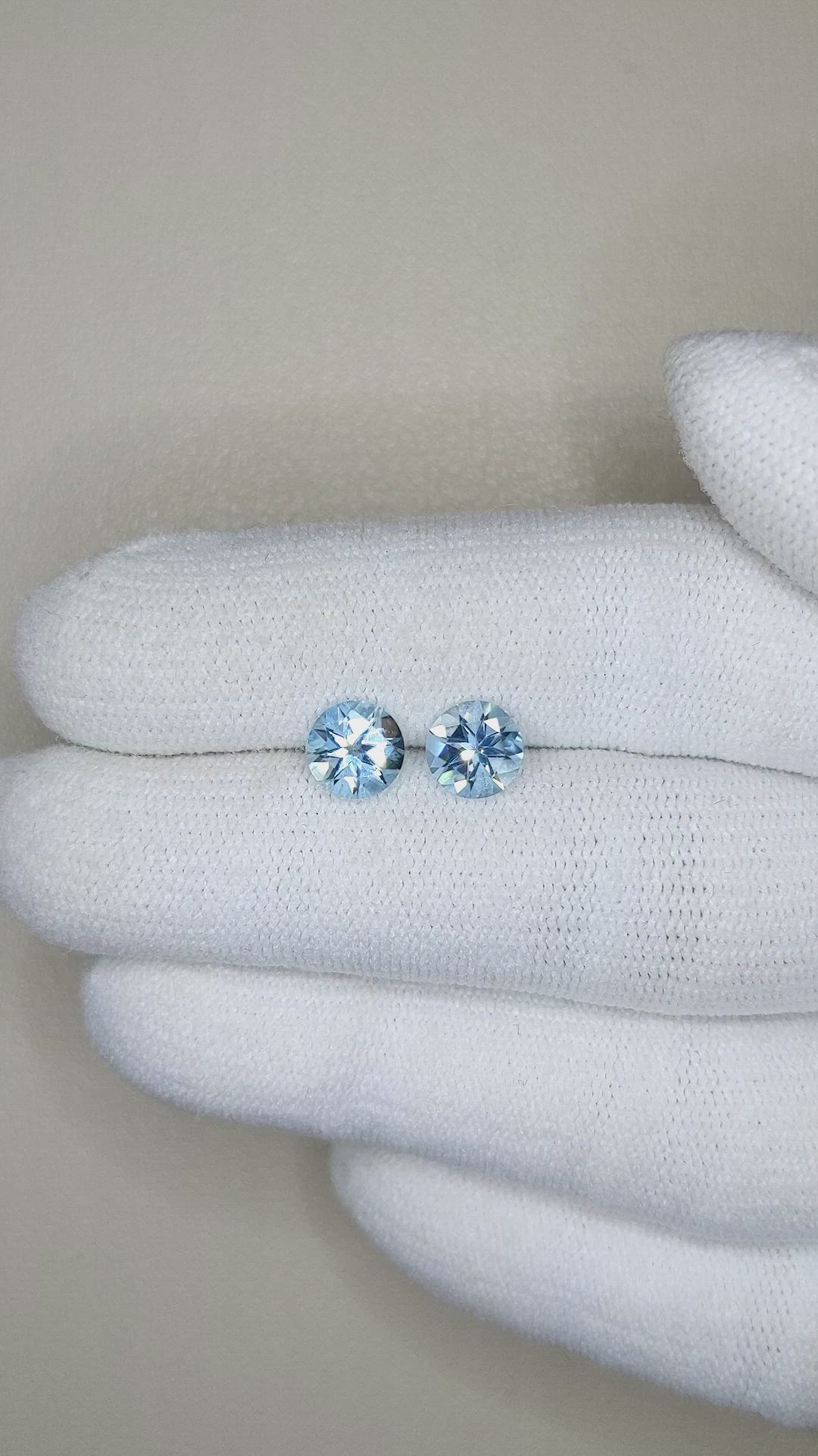 1.42&nbsp;Ct.Tw.Total Carat Weight Aquamarine Pair from Brazil Size Video