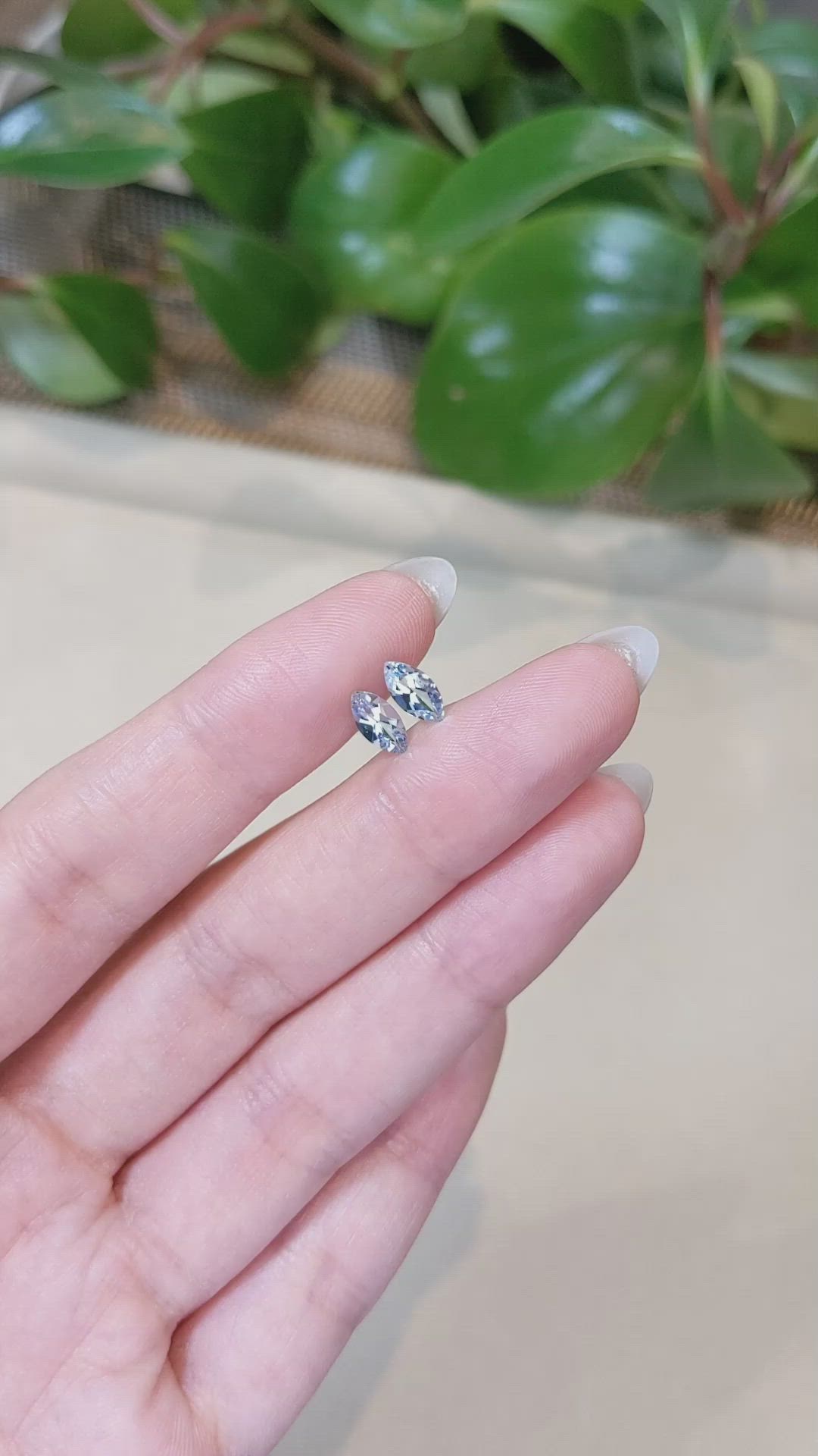 0.88&nbsp;Ct.Tw.Total Carat Weight Aquamarine Pair from Brazil Size Video