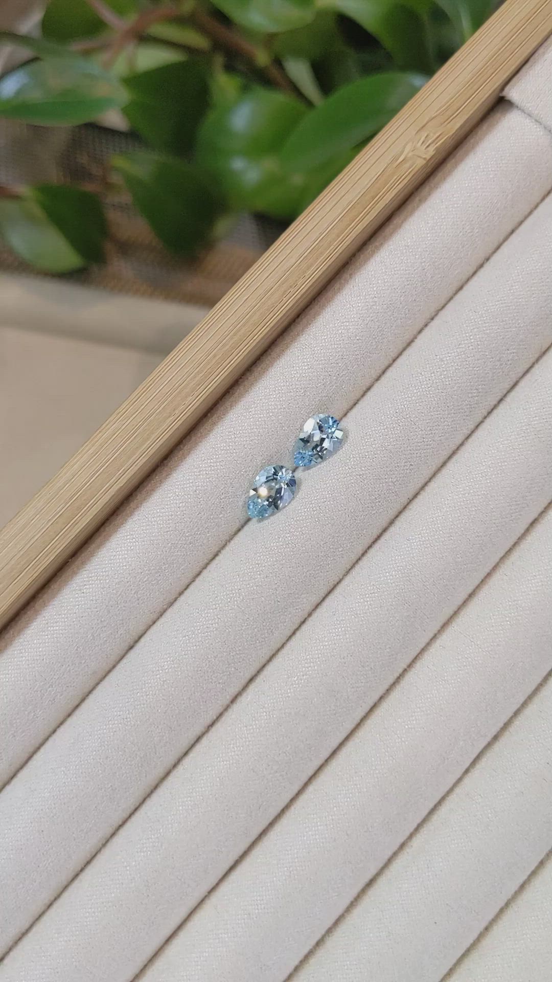 2.26&nbsp;Ct.Tw.Total Carat Weight Aquamarine Pair from Brazil Size Video