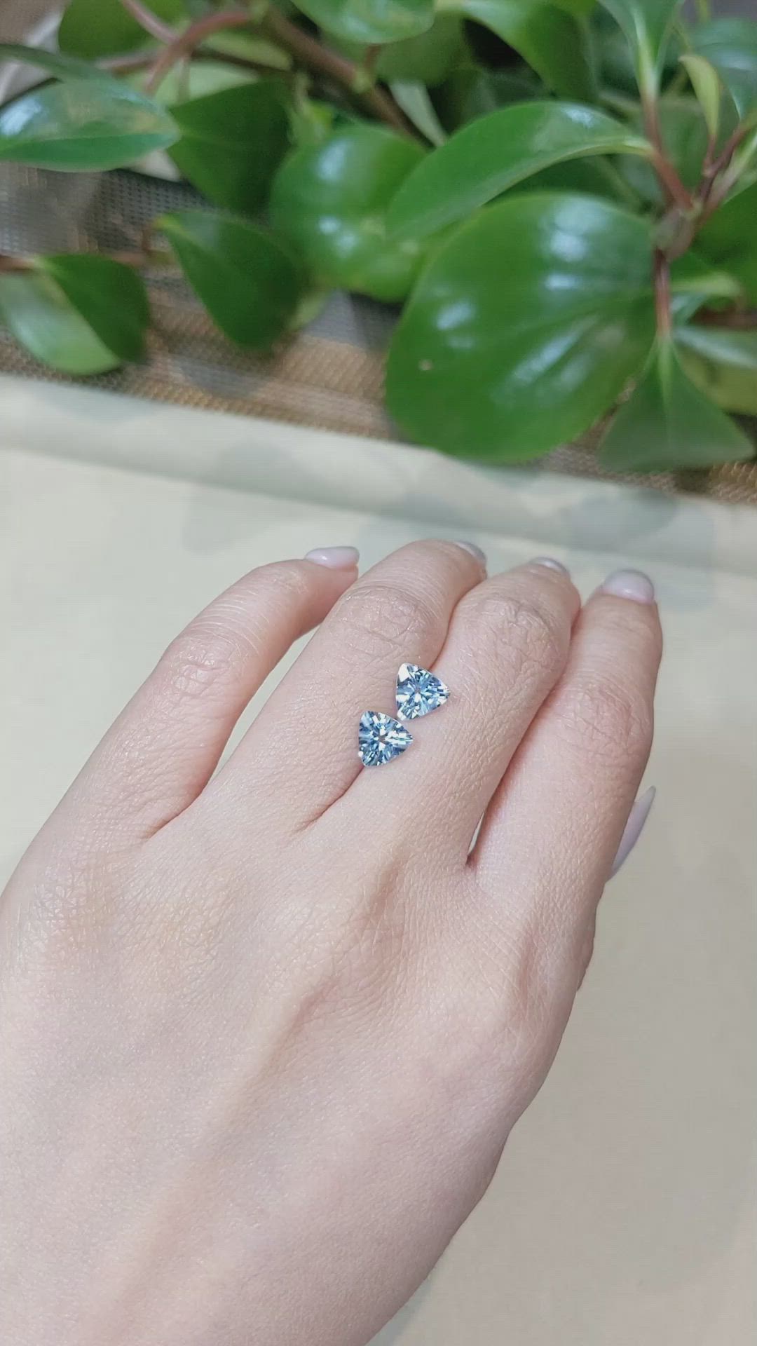 1.96&nbsp;Ct.Tw.Total Carat Weight Aquamarine Pair from Brazil Size Video