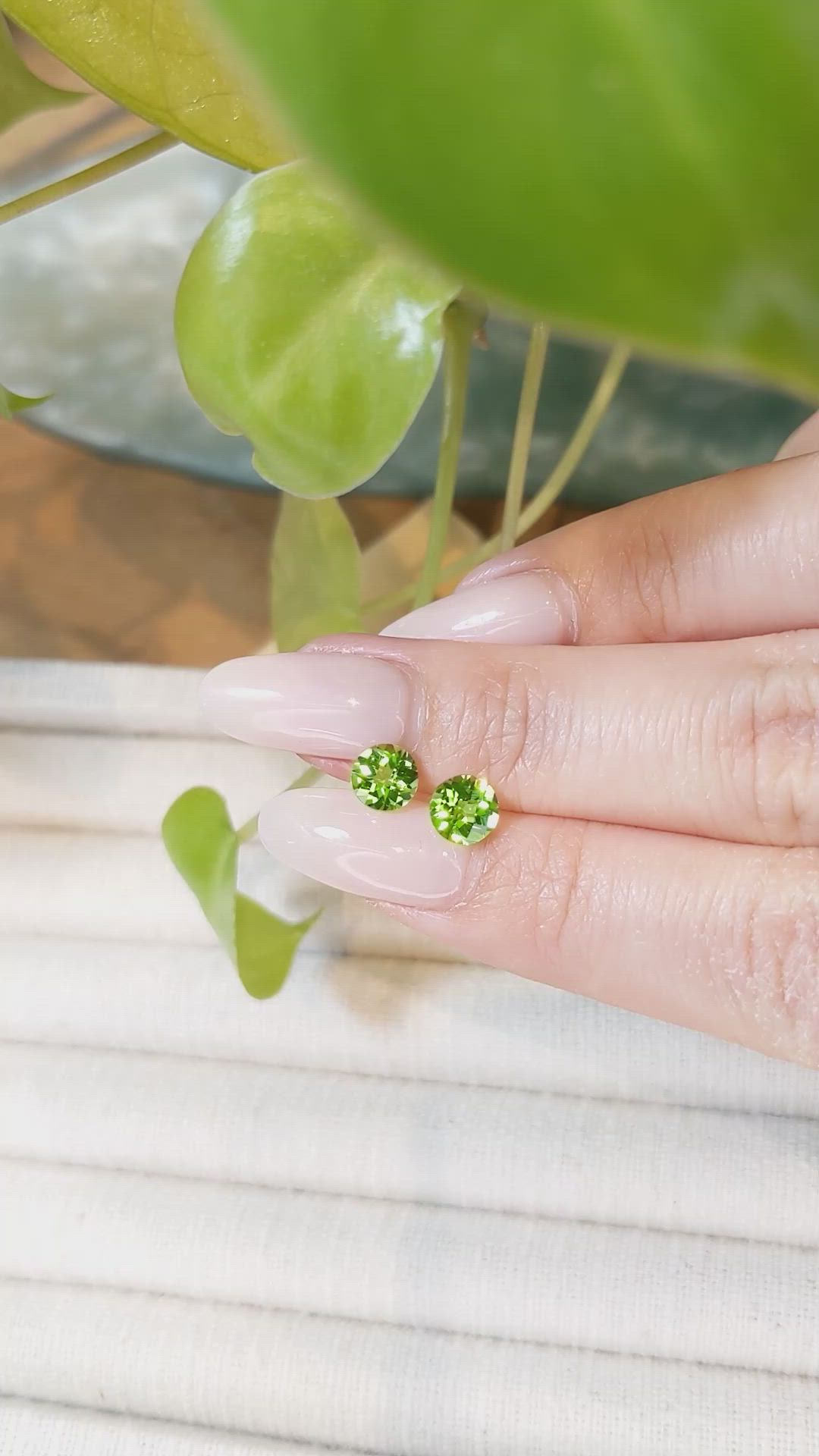 1.82 Ct.Tw.Total Carat Weight Yellowish Green Peridot Pair from Burma (Myanmar) Size Video