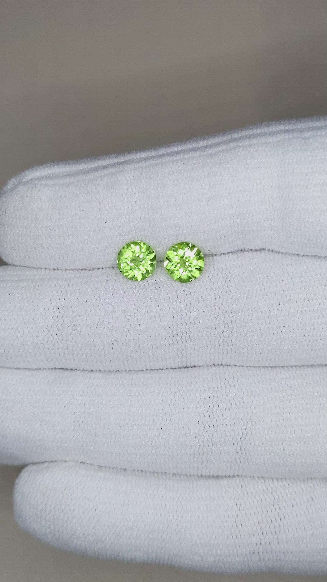 1.82 Ct.Tw.Total Carat Weight Yellowish Green Peridot Pair from Burma (Myanmar) Size Video