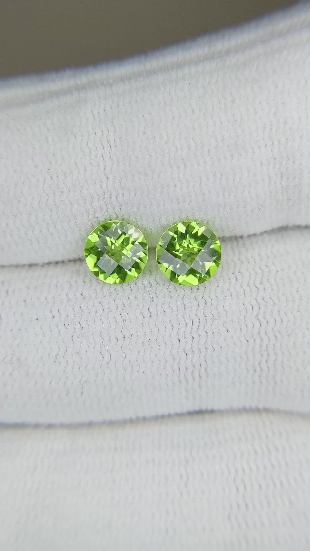 1.82 Ct.Tw.Total Carat Weight Yellowish Green Peridot Pair from Burma (Myanmar) Size Video