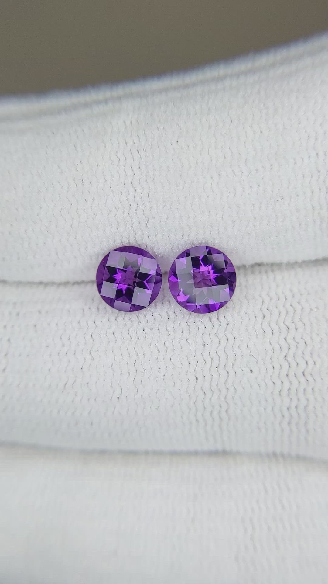 1.46&nbsp;Ct.Tw.Total Carat Weight Purple Amethyst Pair from Brazil Size Video