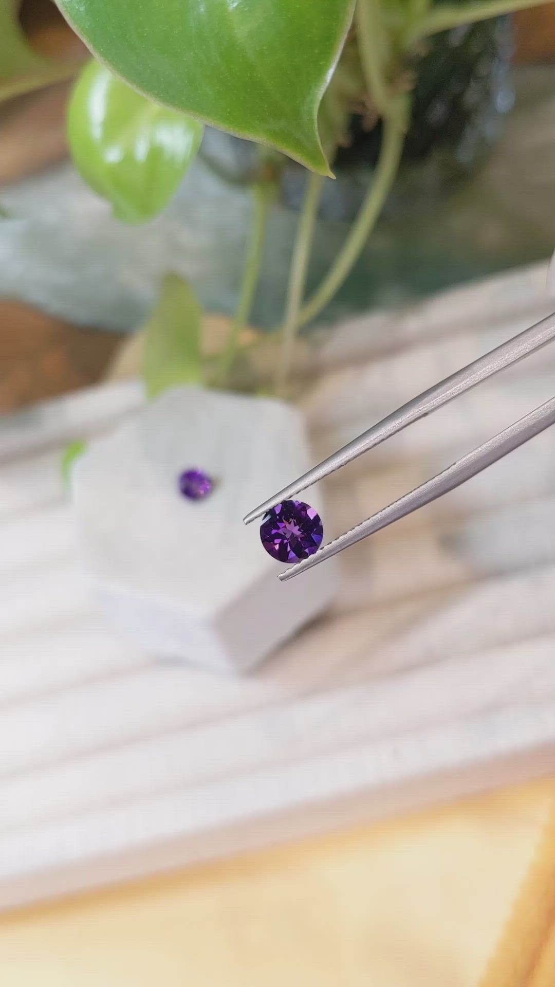 1.46&nbsp;Ct.Tw.Total Carat Weight Purple Amethyst Pair from Brazil Size Video