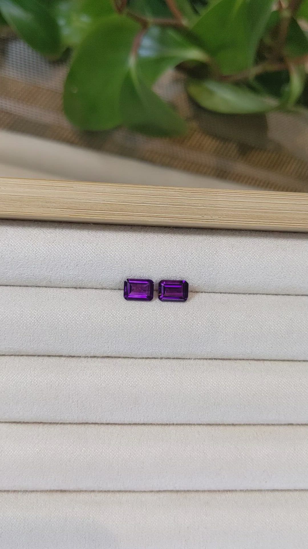 1.69&nbsp;Ct.Tw.Total Carat Weight Purple Amethyst Pair from Brazil Size Video