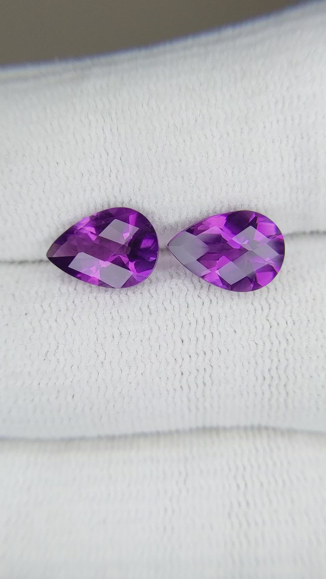 3.25&nbsp;Ct.Tw.Total Carat Weight Amethyst Pair from Brazil Size Video