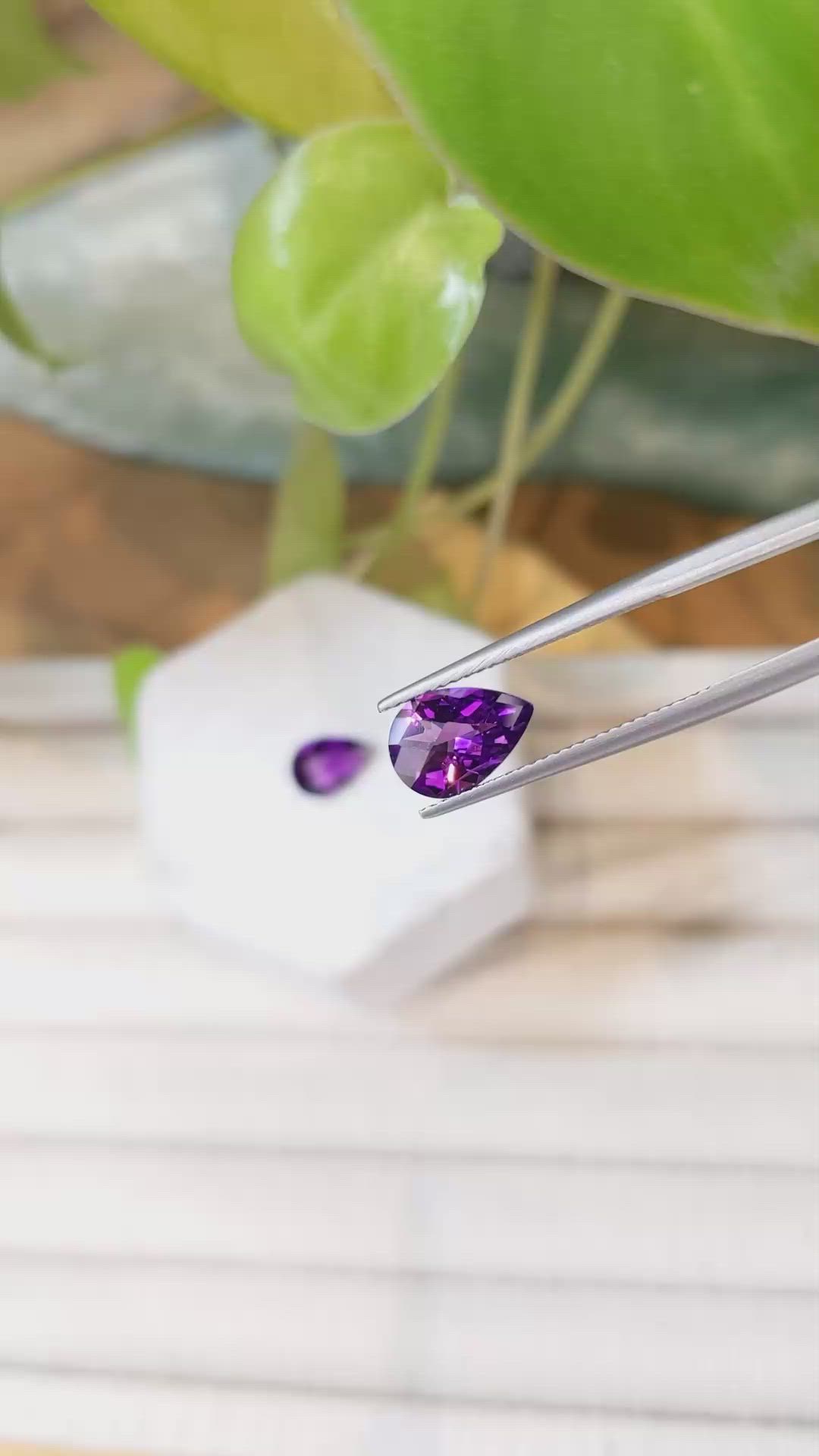 3.25&nbsp;Ct.Tw.Total Carat Weight Purple Amethyst Pair from Brazil Size Video