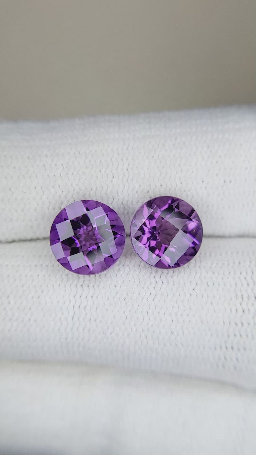 3.70&nbsp;Ct.Tw.Total Carat Weight Amethyst Pair from Brazil Size Video