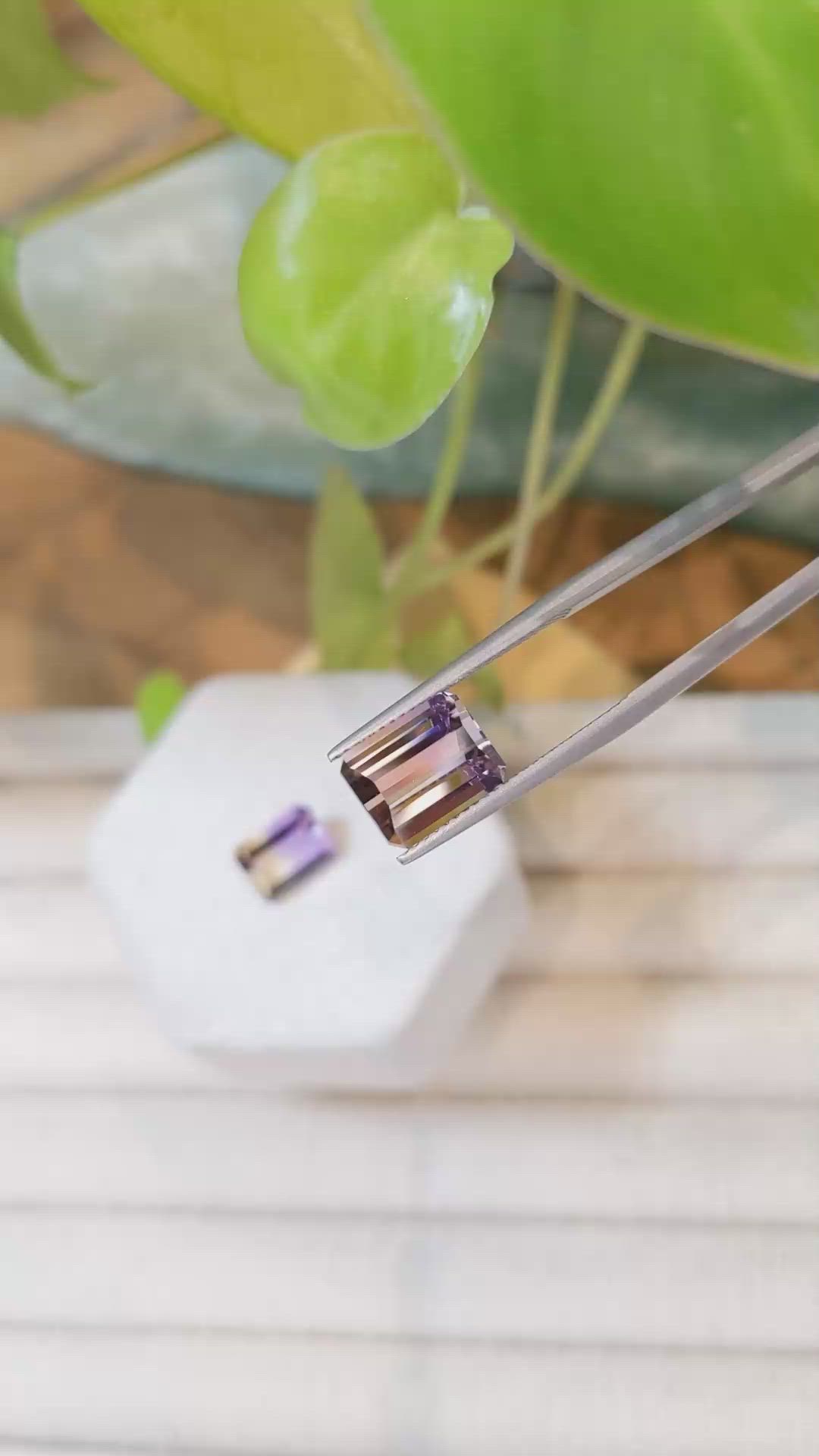 6.59&nbsp;Ct.Tw.Total Carat Weight Bi Color Ametrine Pair from Brazil Size Video