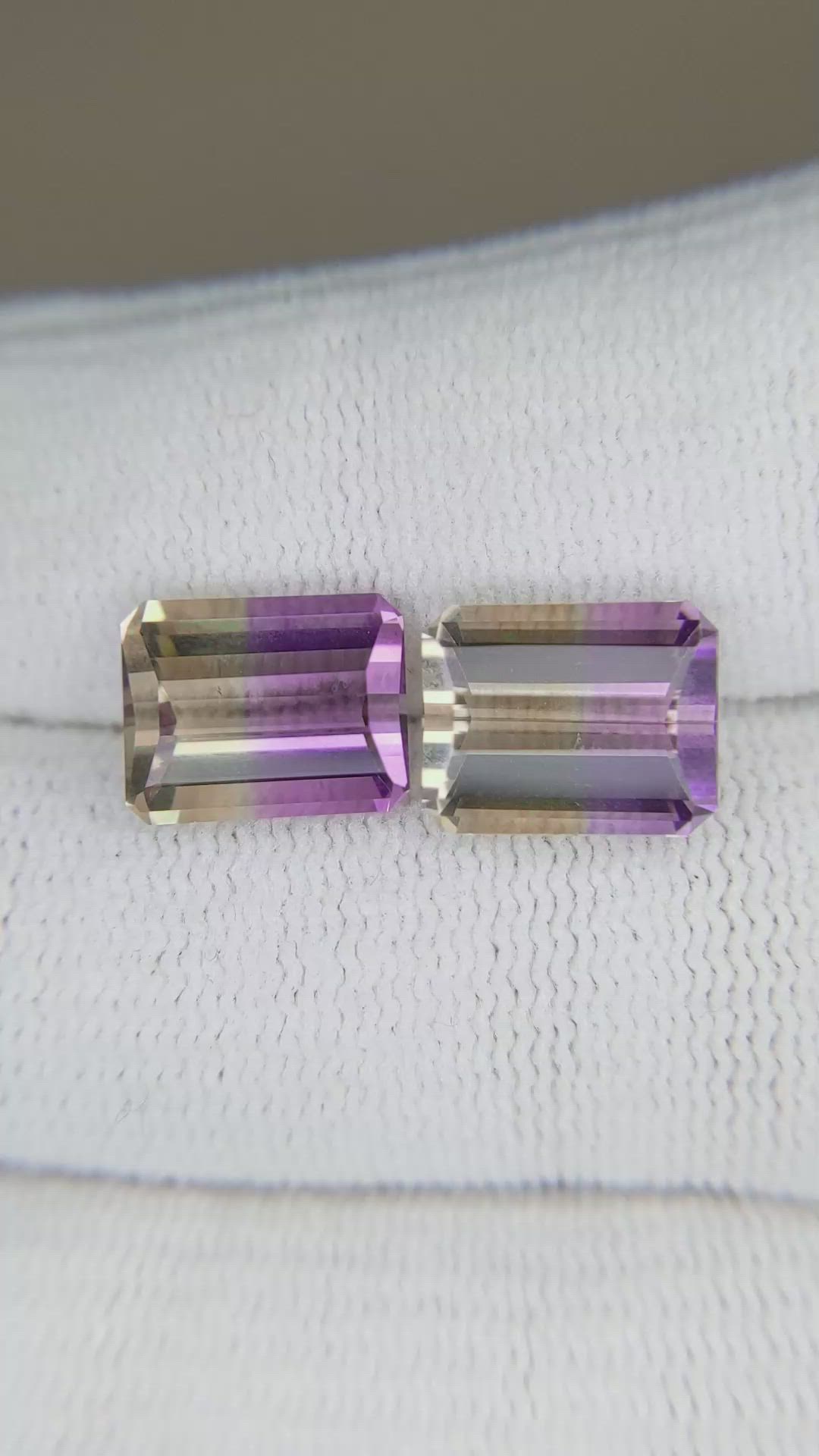 6.59&nbsp;Ct.Tw.Total Carat Weight Ametrine Pair from Brazil Size Video