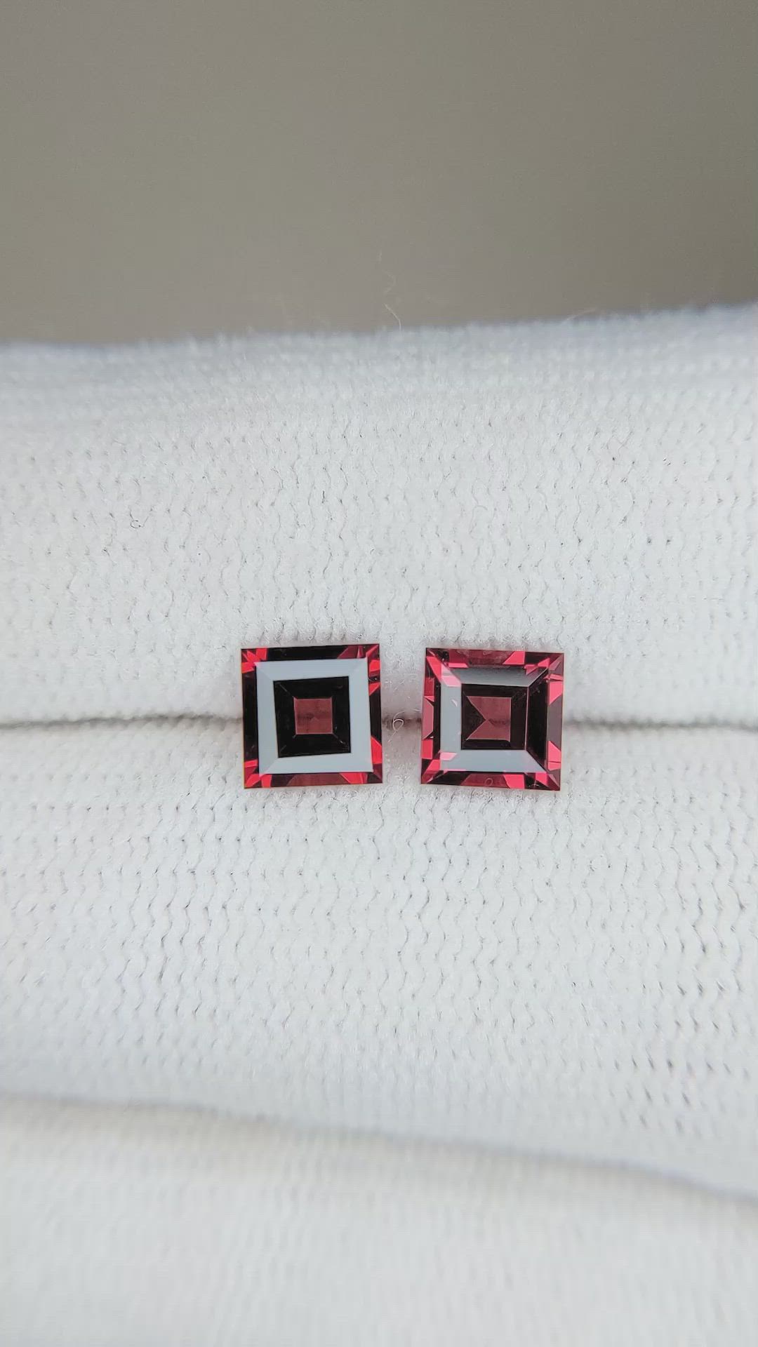 1.55&nbsp;Ct.Tw.Total Carat Weight Red Garnet Pair from Mozambique Size Video