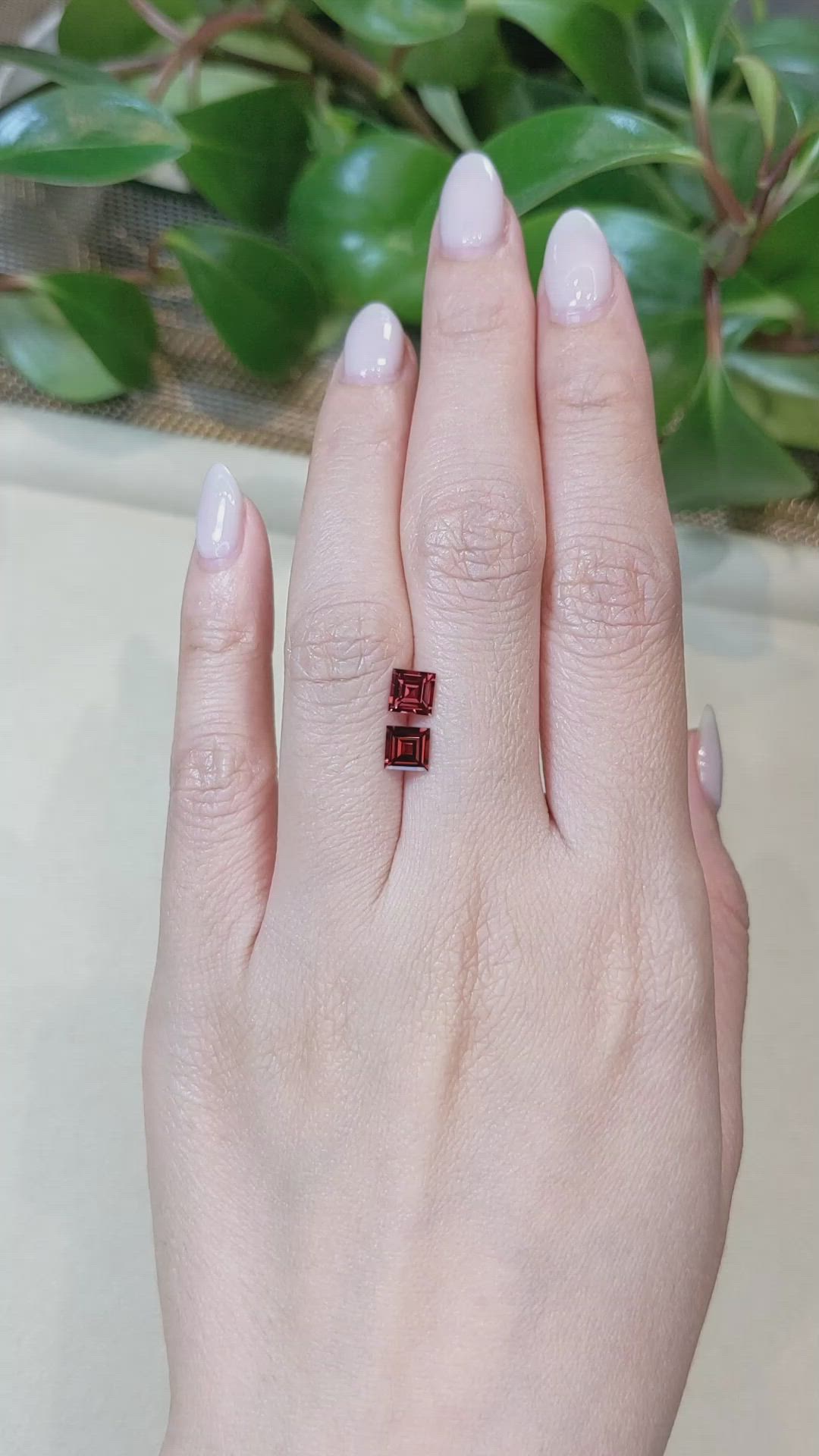 1.55&nbsp;Ct.Tw.Total Carat Weight Red Garnet Pair from Mozambique Size Video