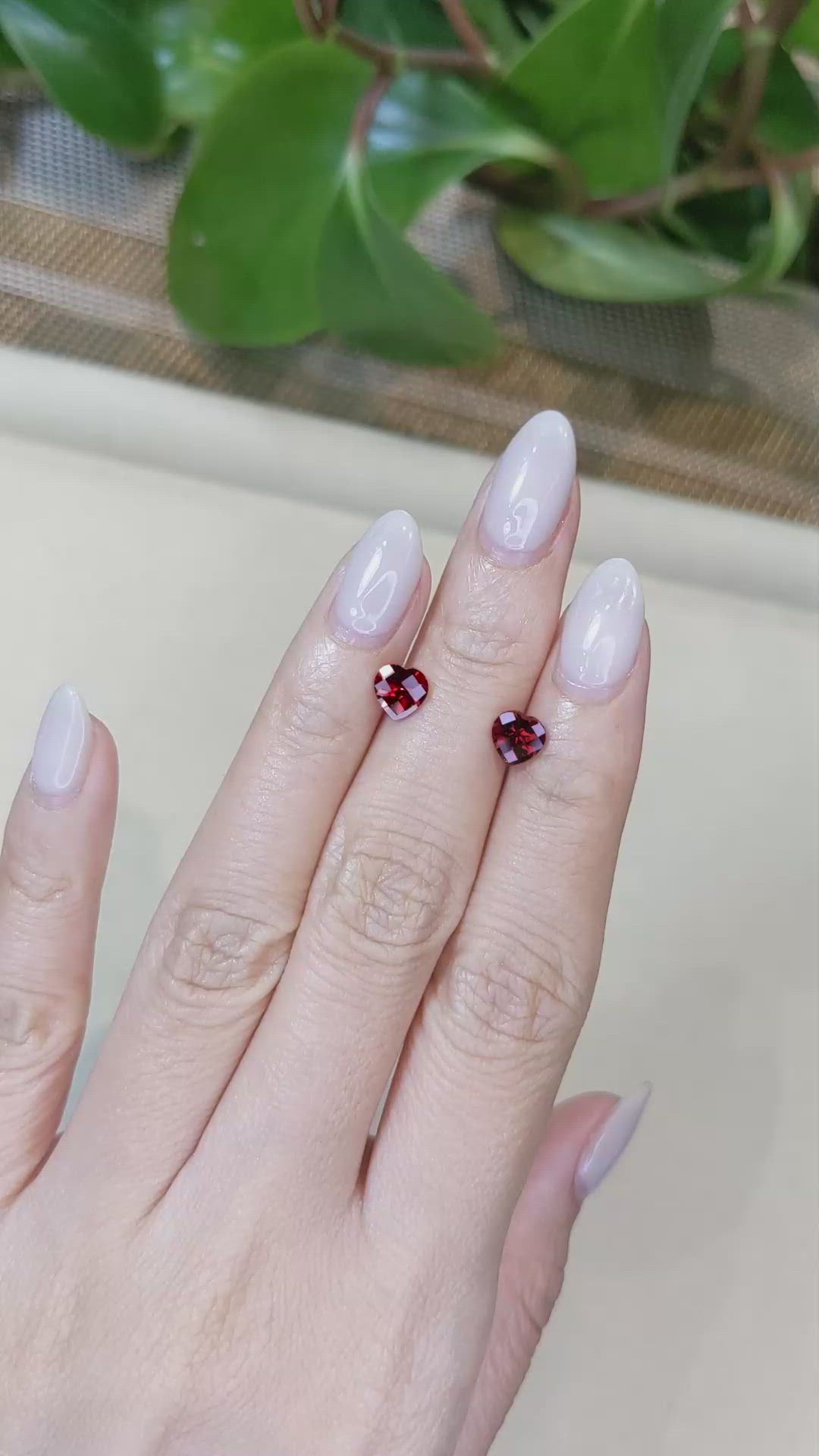 2.09&nbsp;Ct.Tw.Total Carat Weight Red Garnet Pair from Mozambique Size Video