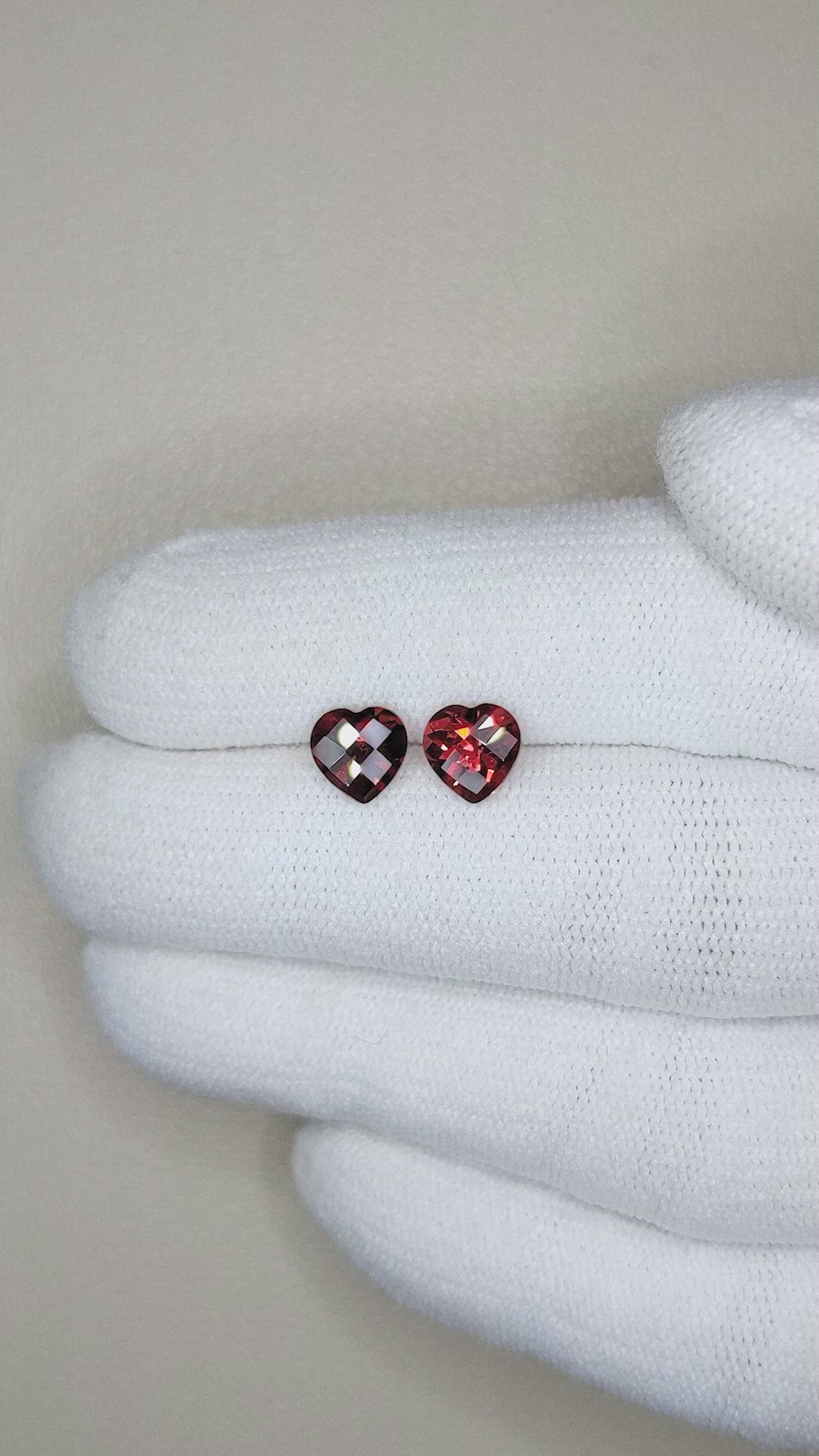 2.09&nbsp;Ct.Tw.Total Carat Weight Red Garnet Pair from Mozambique Size Video