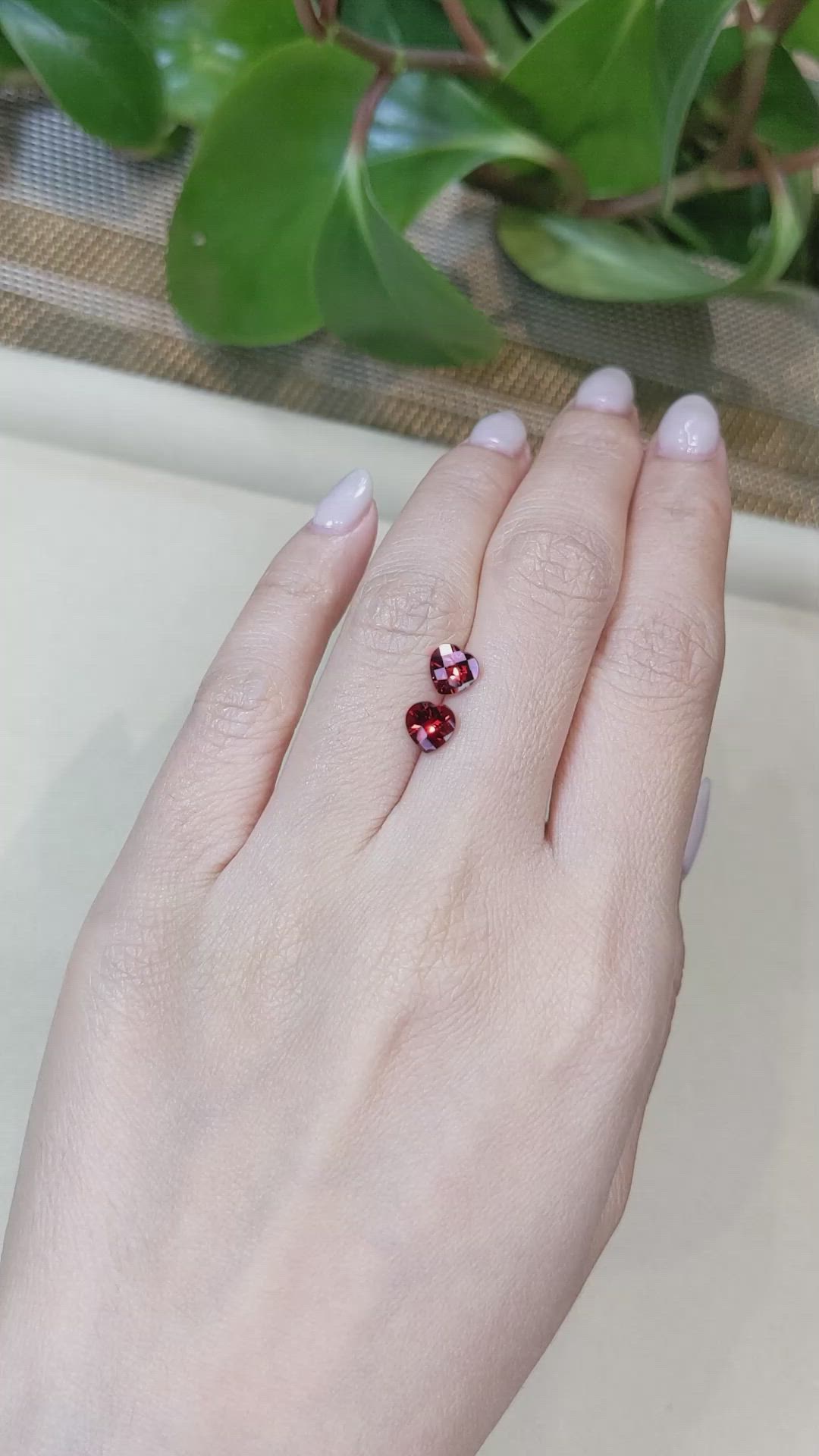 2.09&nbsp;Ct.Tw.Total Carat Weight Red Garnet Pair from Mozambique Size Video