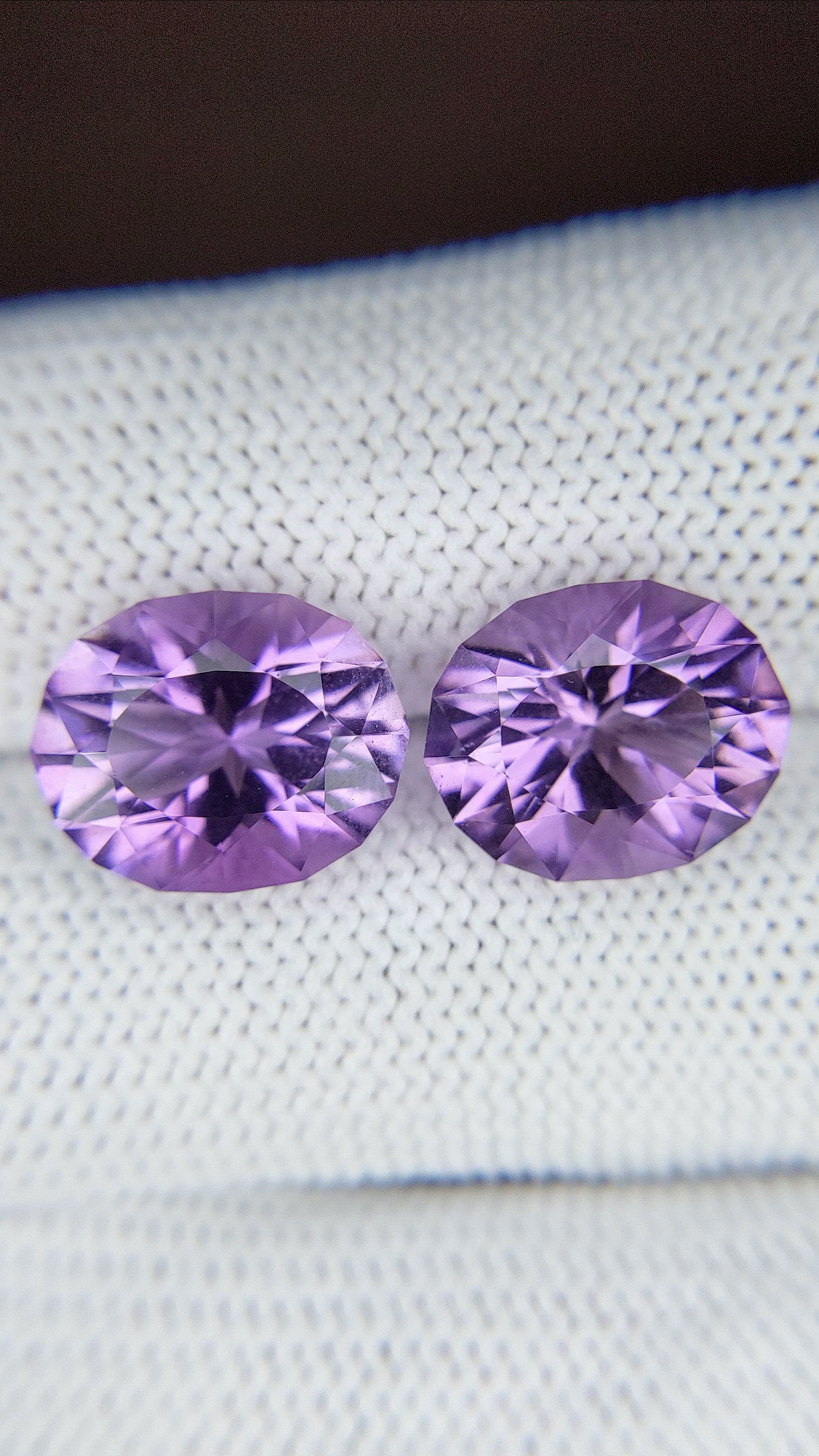 9.90&nbsp;Ct.Tw.Total Carat Weight Purple Amethyst Pair from Africa Size Video