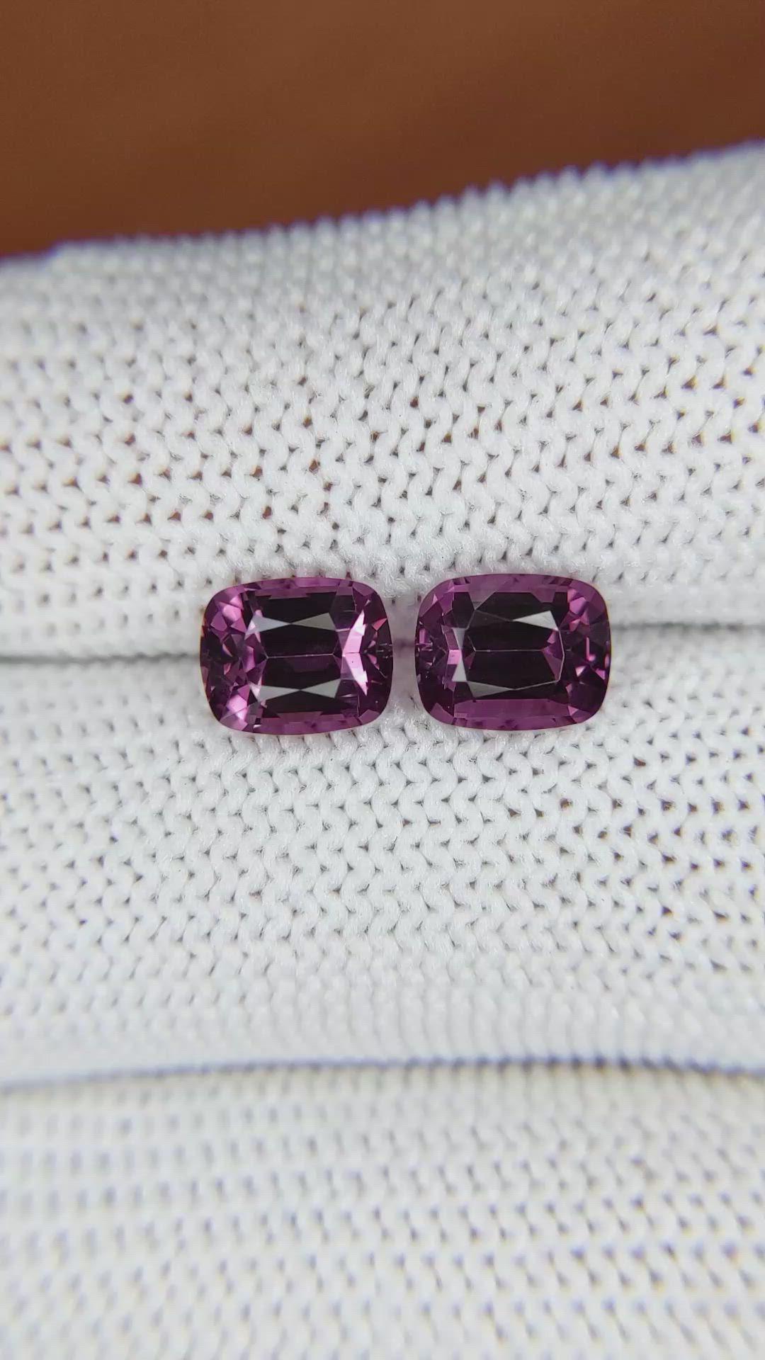 3.35&nbsp;Ct.Tw.Total Carat Weight Spinel Pair from Ceylon (Sri Lanka) Size Video