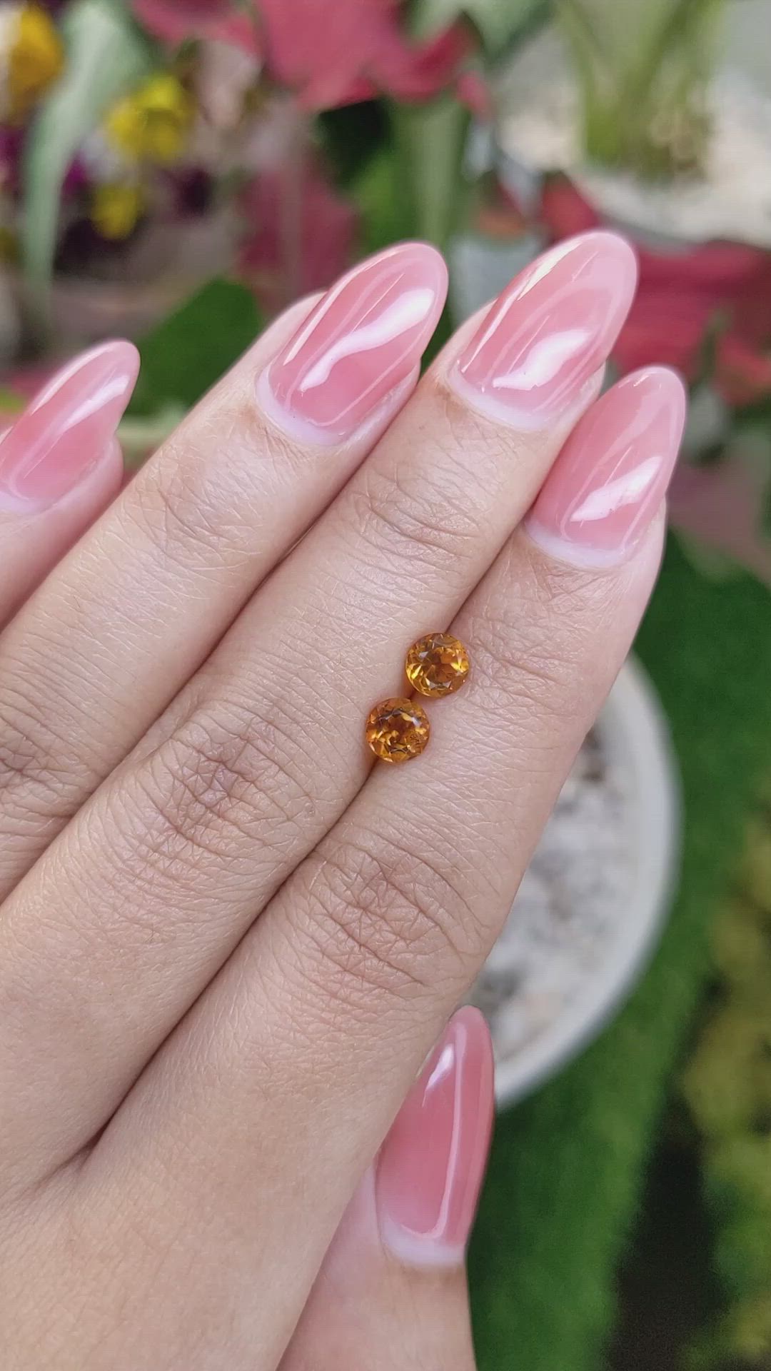 0.95&nbsp;Ct.Tw.Total Carat Weight Citrine Pair from Ceylon (Sri Lanka) Size Video