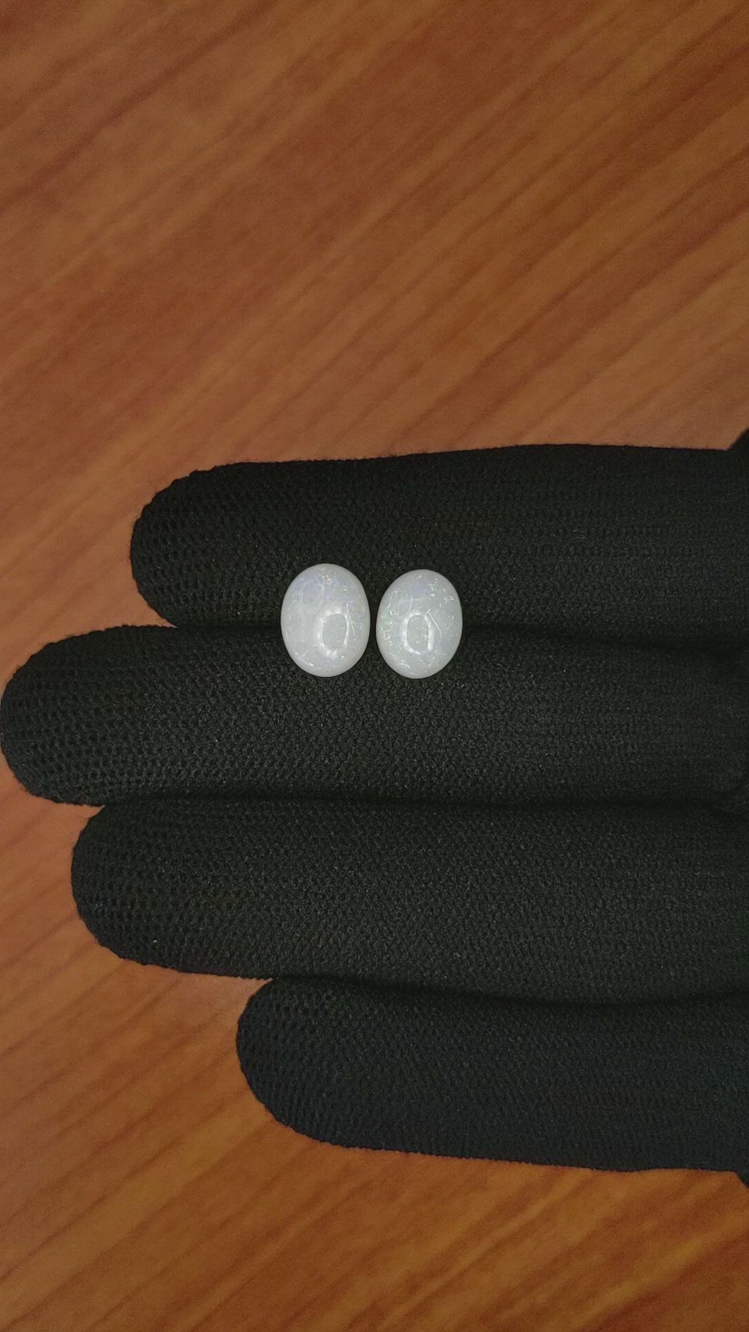 2.95&nbsp;Ct.Tw.Total Carat Weight Cabochon Opal Pair from Brazil Size Video