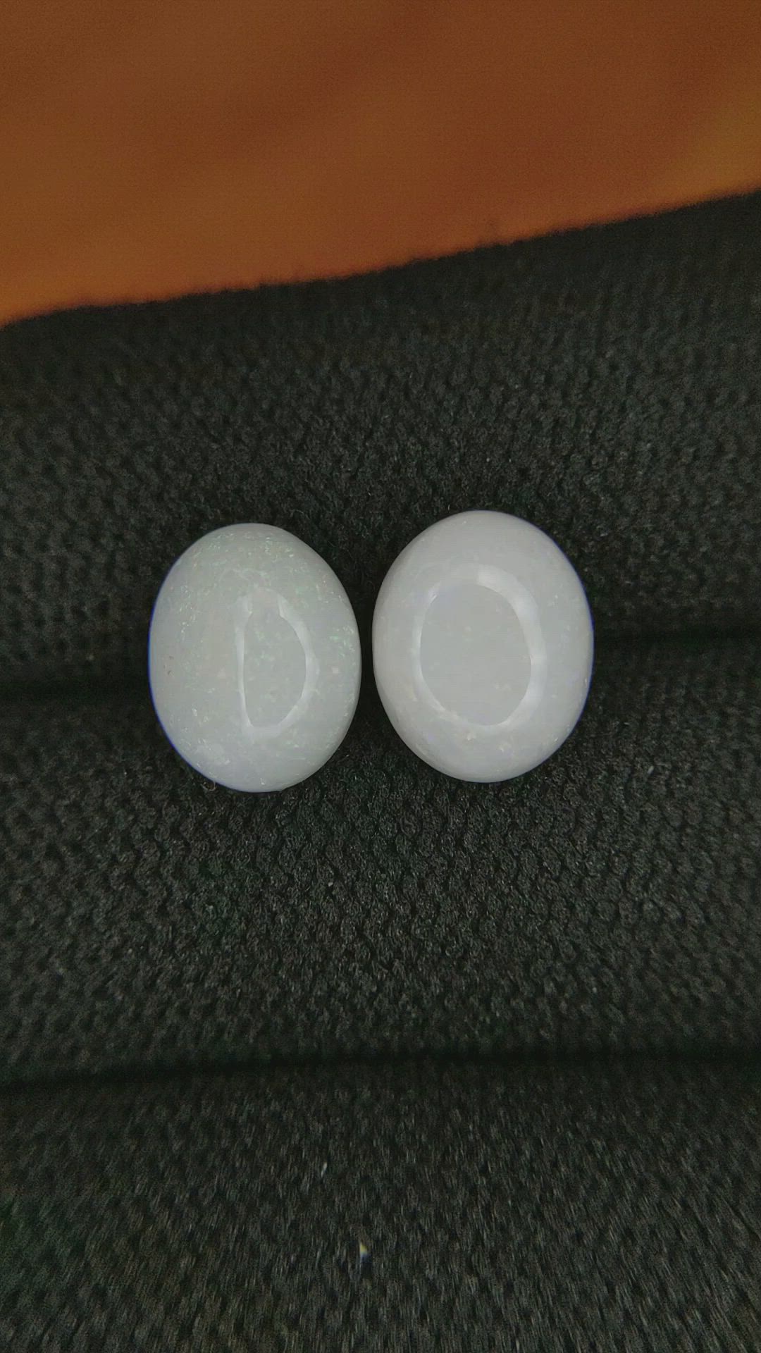 3.61&nbsp;Ct.Tw.Total Carat Weight Cabochon Opal Pair from Brazil Size Video