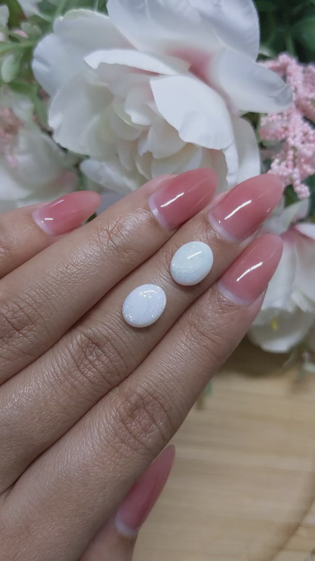 2.43&nbsp;Ct.Tw.Total Carat Weight Cabochon Opal Pair from Brazil Size Video