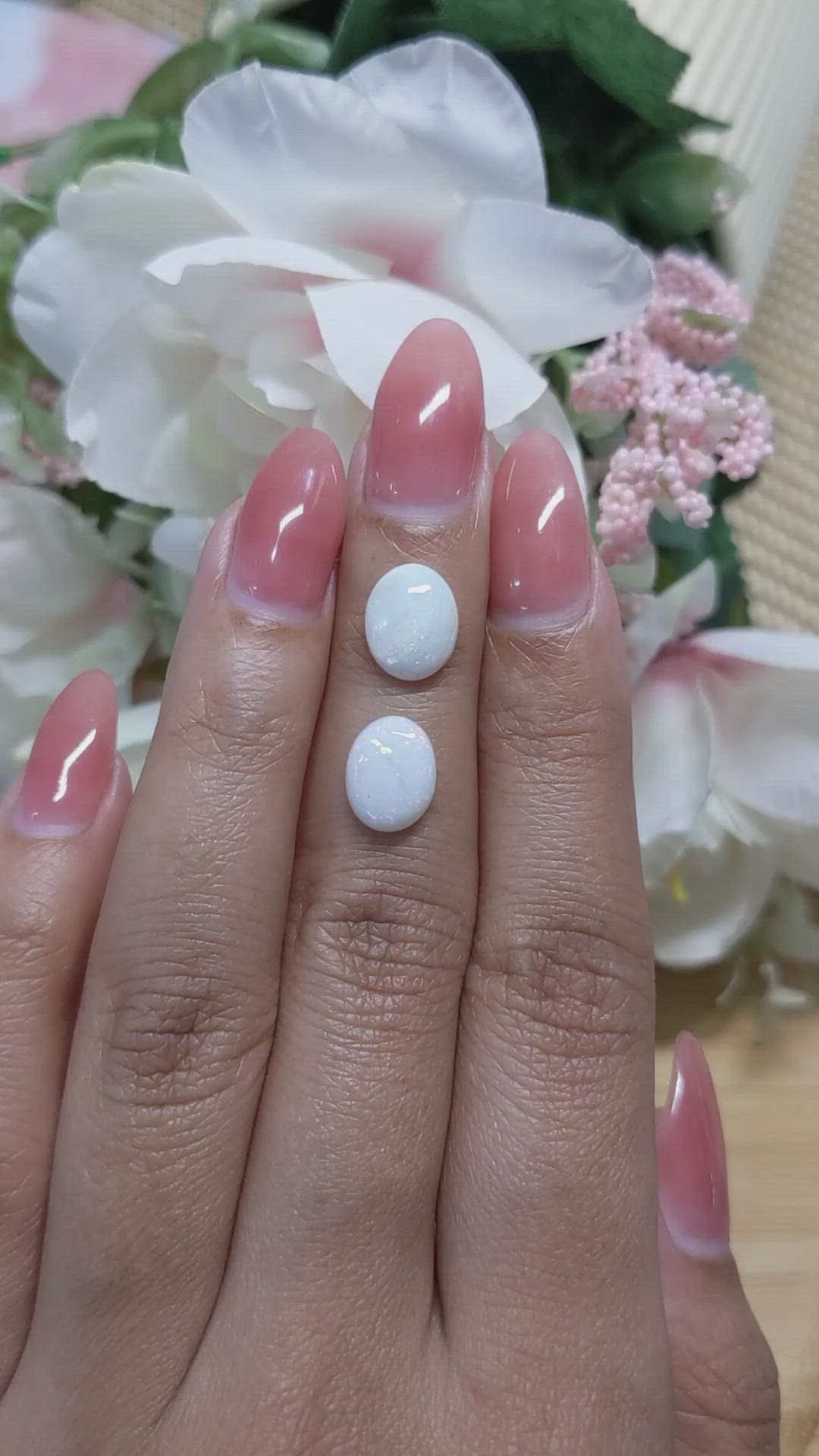 2.43&nbsp;Ct.Tw.Total Carat Weight Cabochon Opal Pair from Brazil Size Video