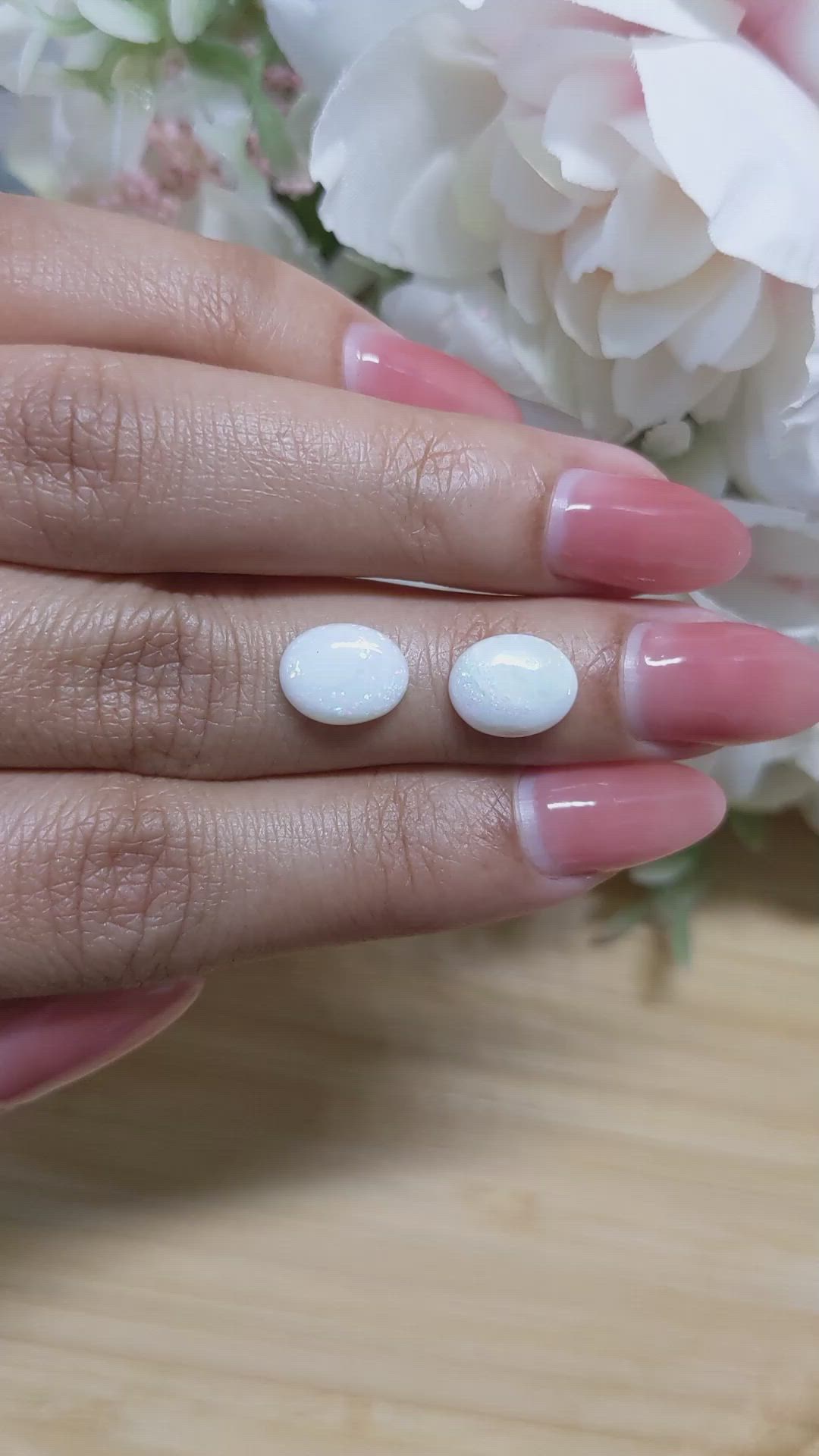 2.43&nbsp;Ct.Tw.Total Carat Weight Cabochon Opal Pair from Brazil Size Video