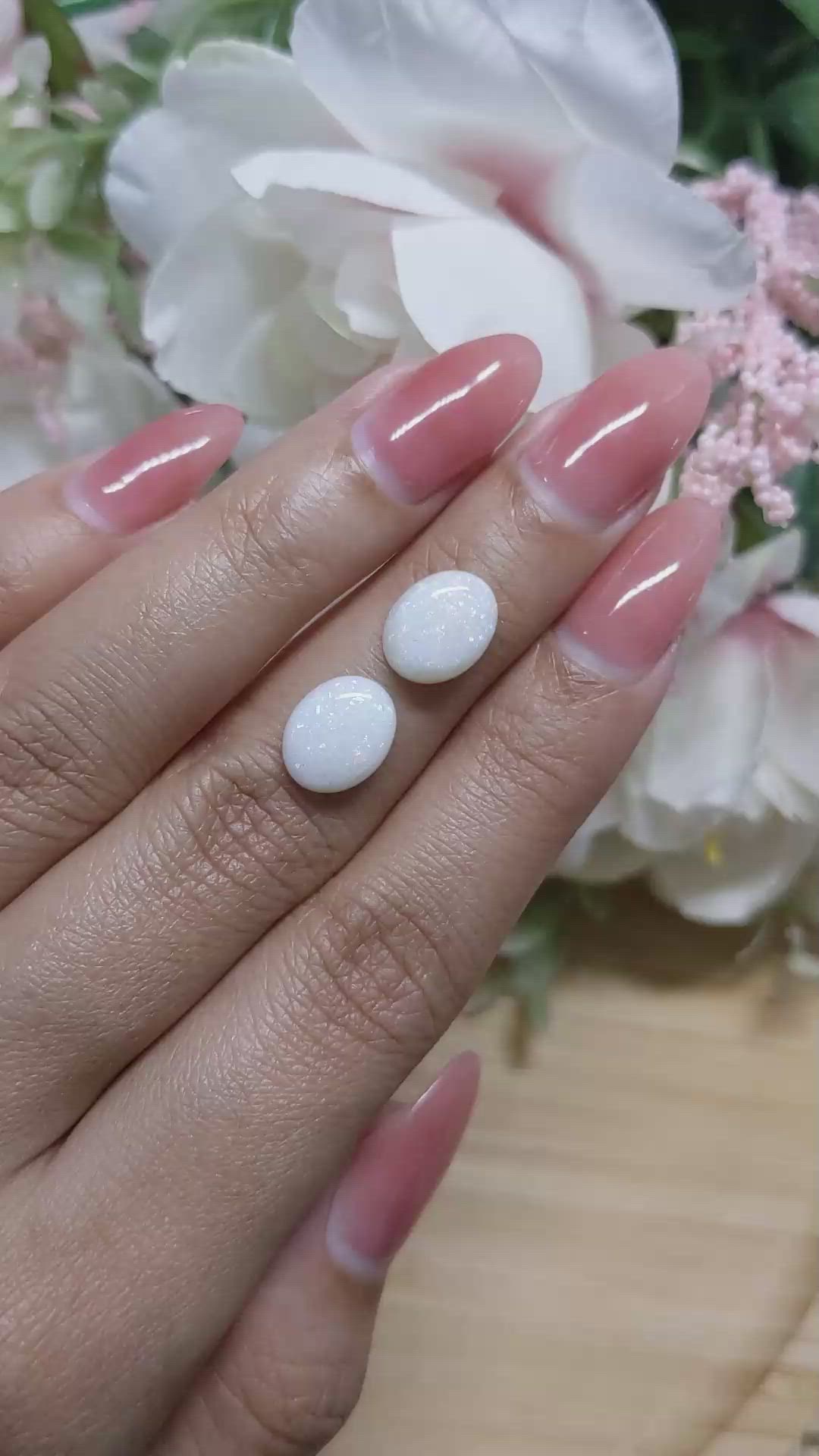 3.92&nbsp;Ct.Tw.Total Carat Weight Cabochon Opal Pair from Brazil Size Video