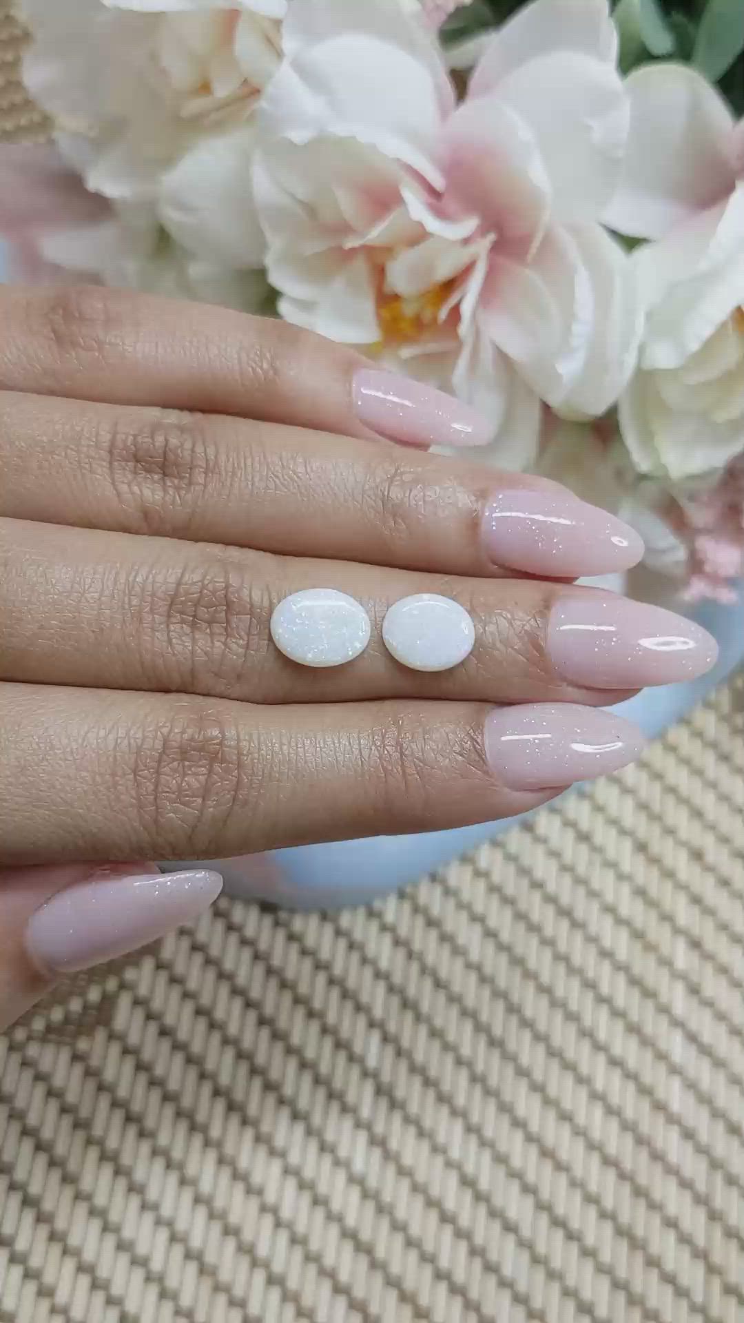 2.09&nbsp;Ct.Tw.Total Carat Weight Cabochon Opal Pair from Brazil Size Video